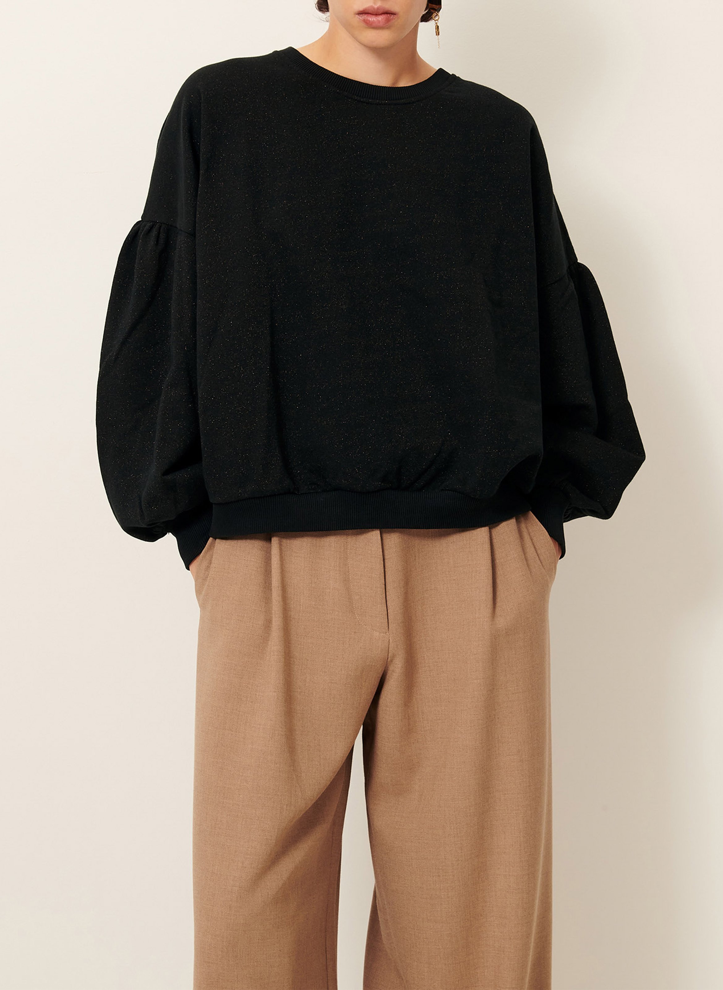 Sweat ample en coton mélangé SESSUN Noir