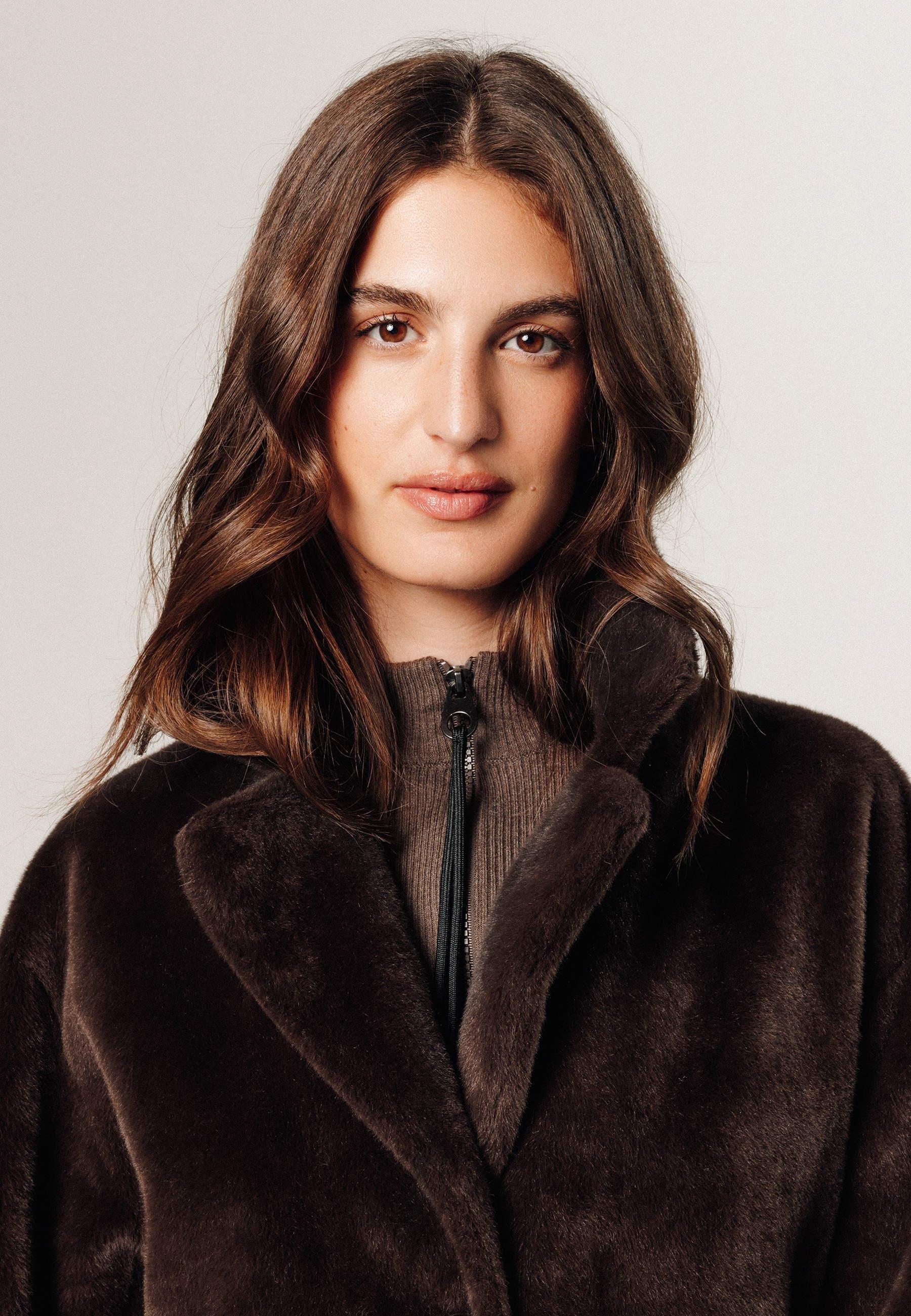 Long faux fur coat RODIER Brown