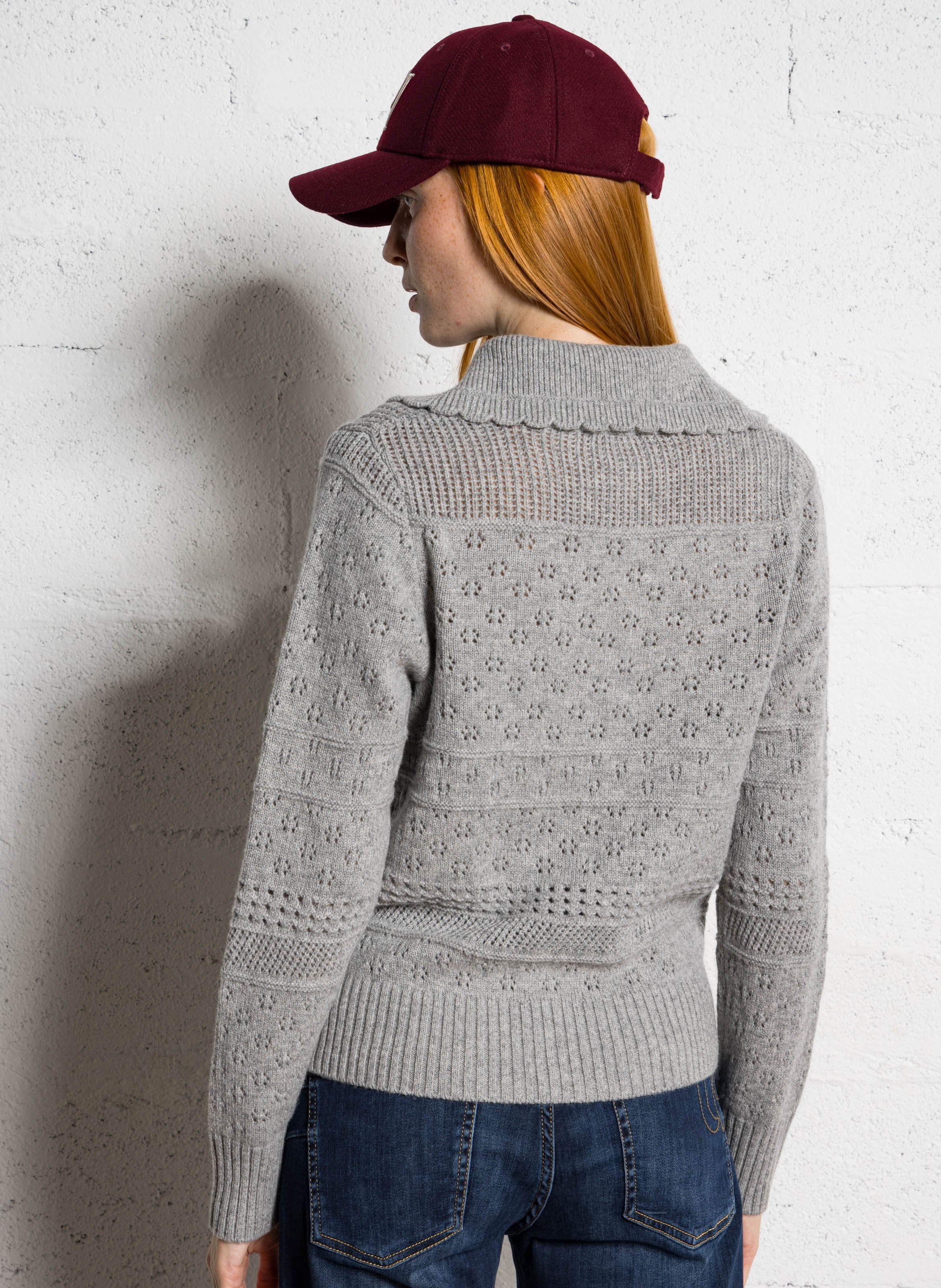 Straight wool sweater with Peter Pan collar PETITE MENDIGOTE Grey
