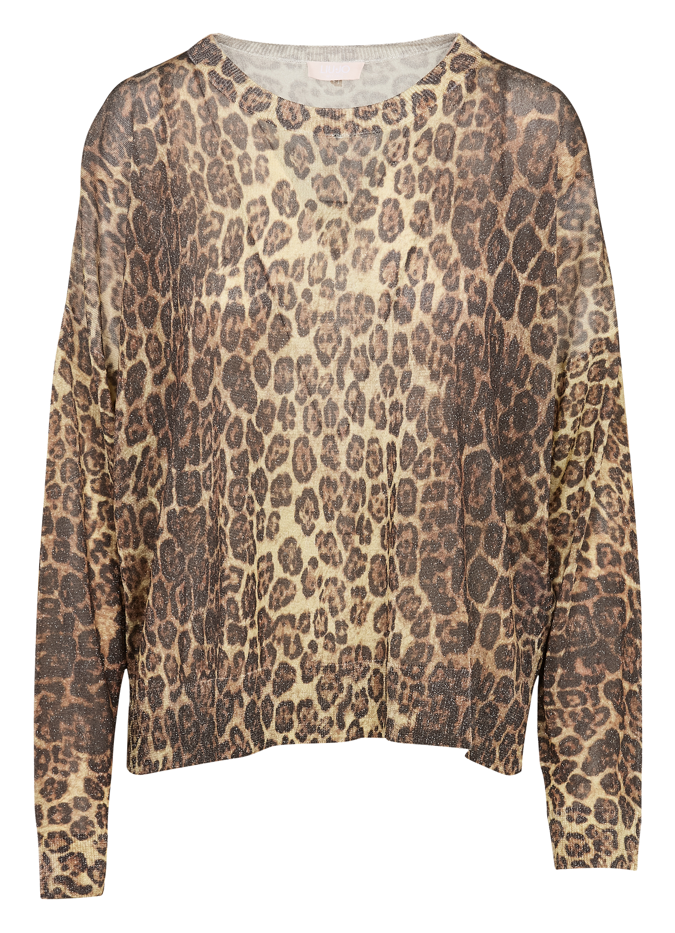 Pull fin pailleté à motif léopard  LIU JO Marron