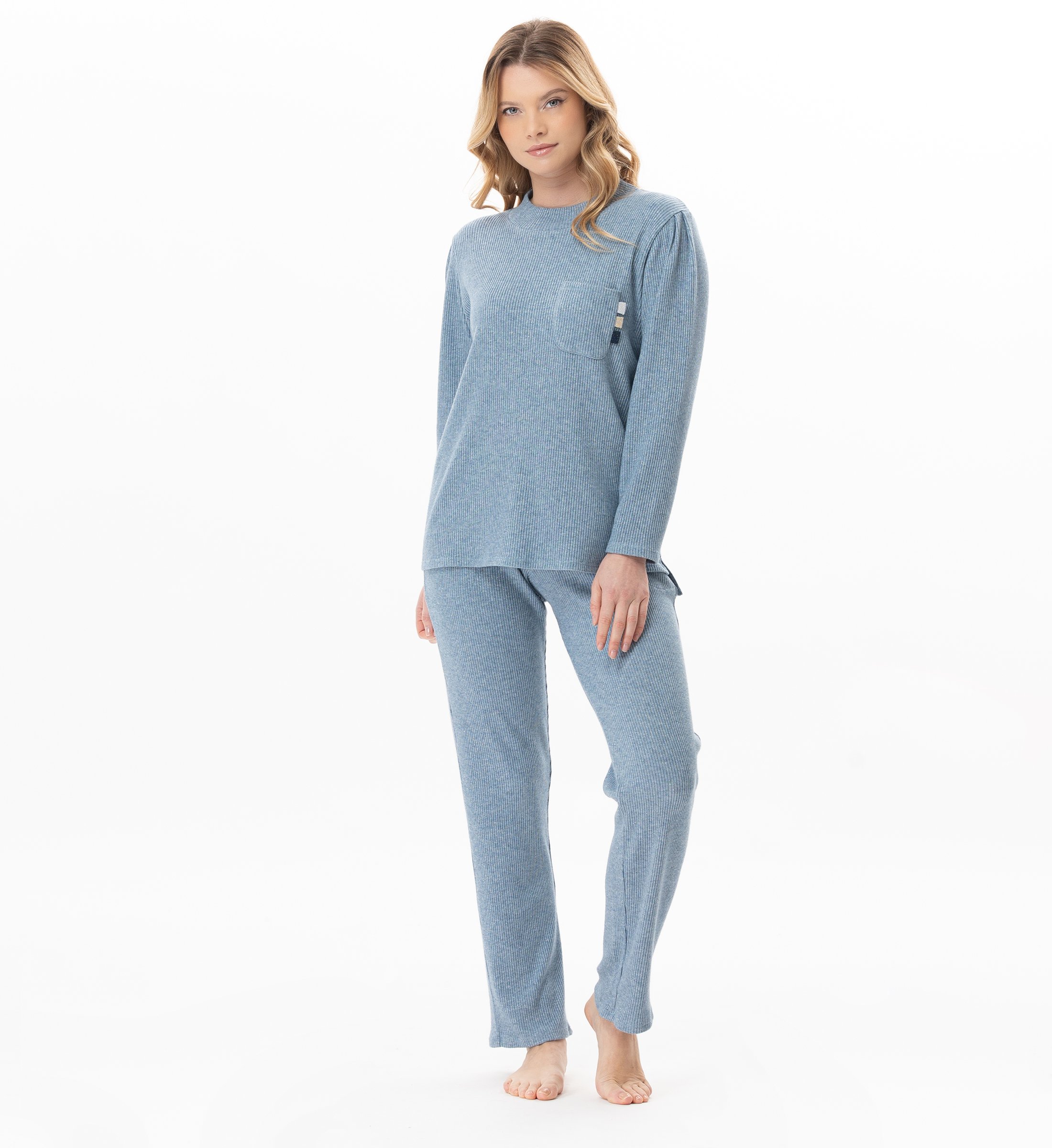 Lurex knitted homewear set LE CHAT Blue