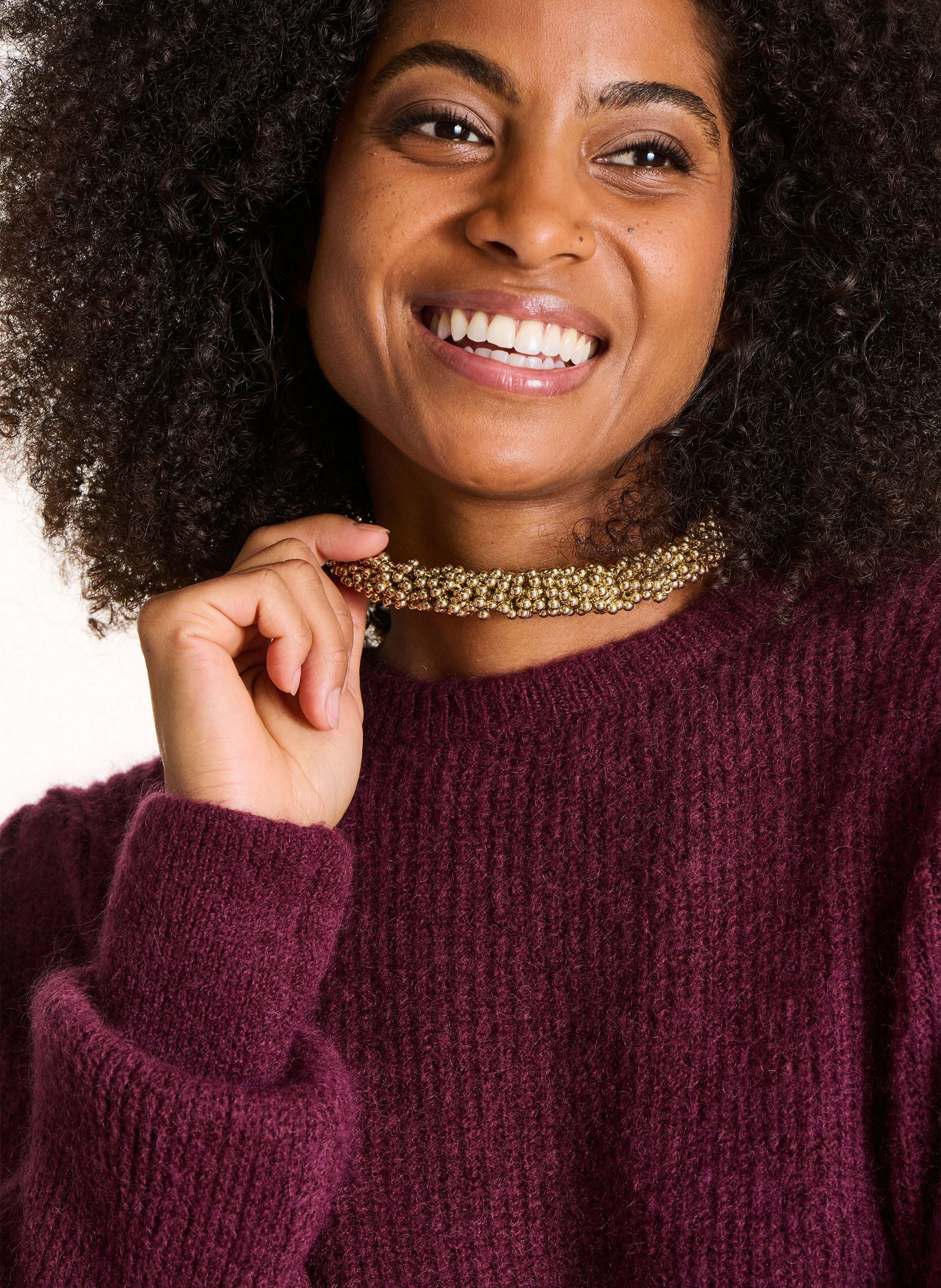 Choker van kraaltjes LA FEE MARABOUTEE Geel