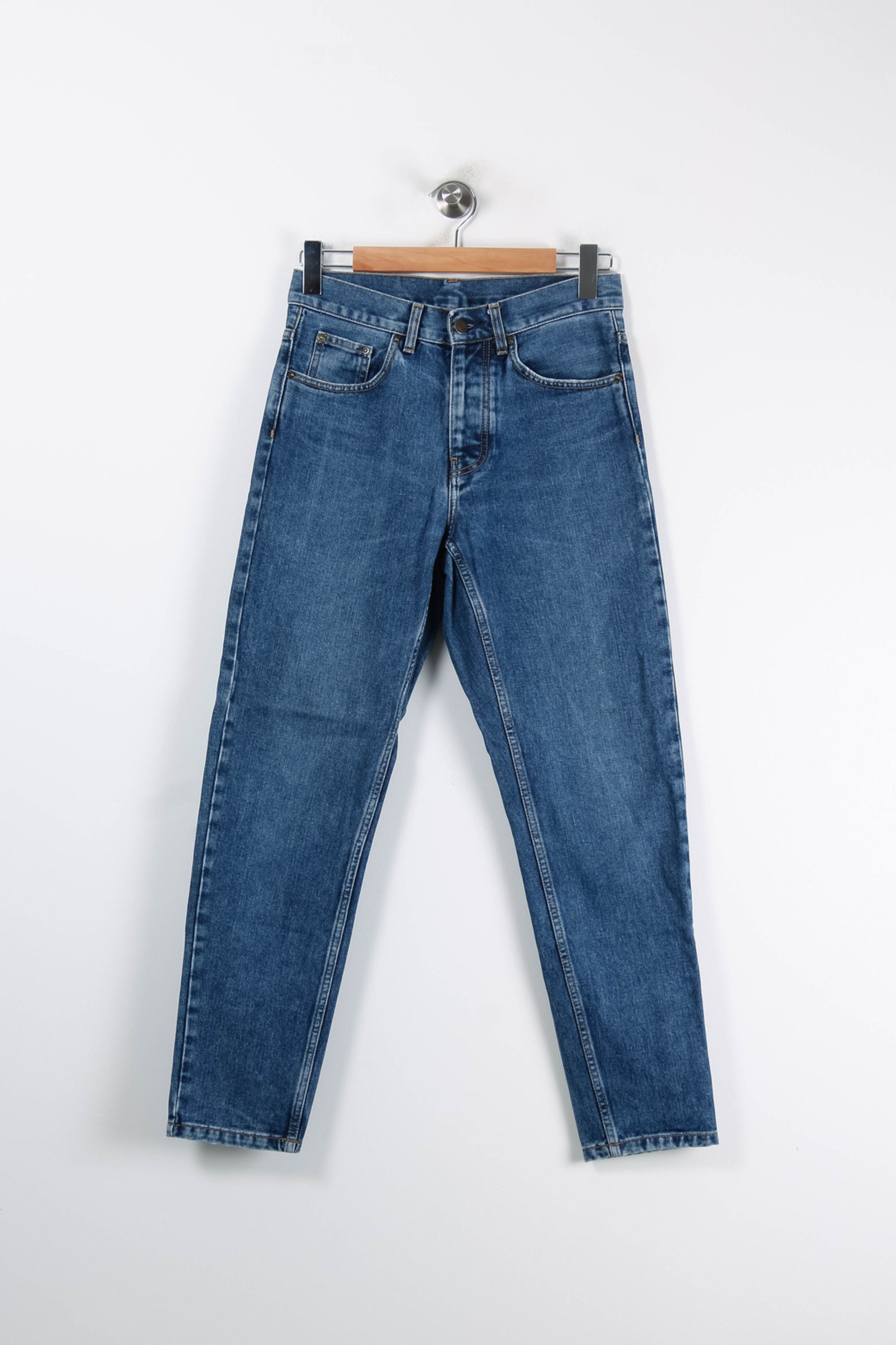 Cropped slim jeans with studs CARHARTT - SECONDE MAIN Blue
