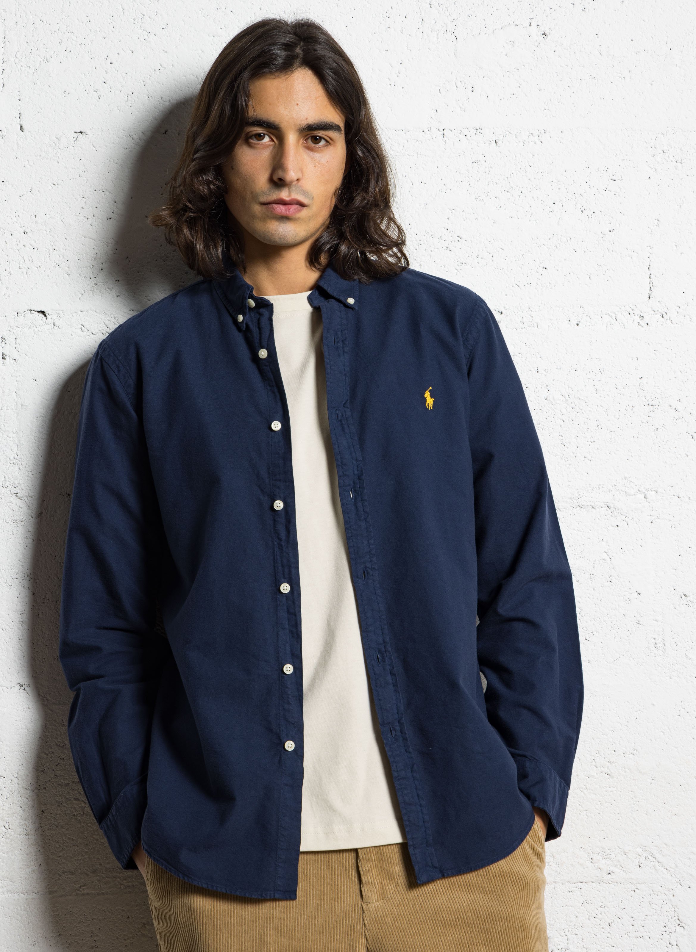 Baumwollbluse mit amerikanischem Kragen POLO RALPH LAUREN Blau