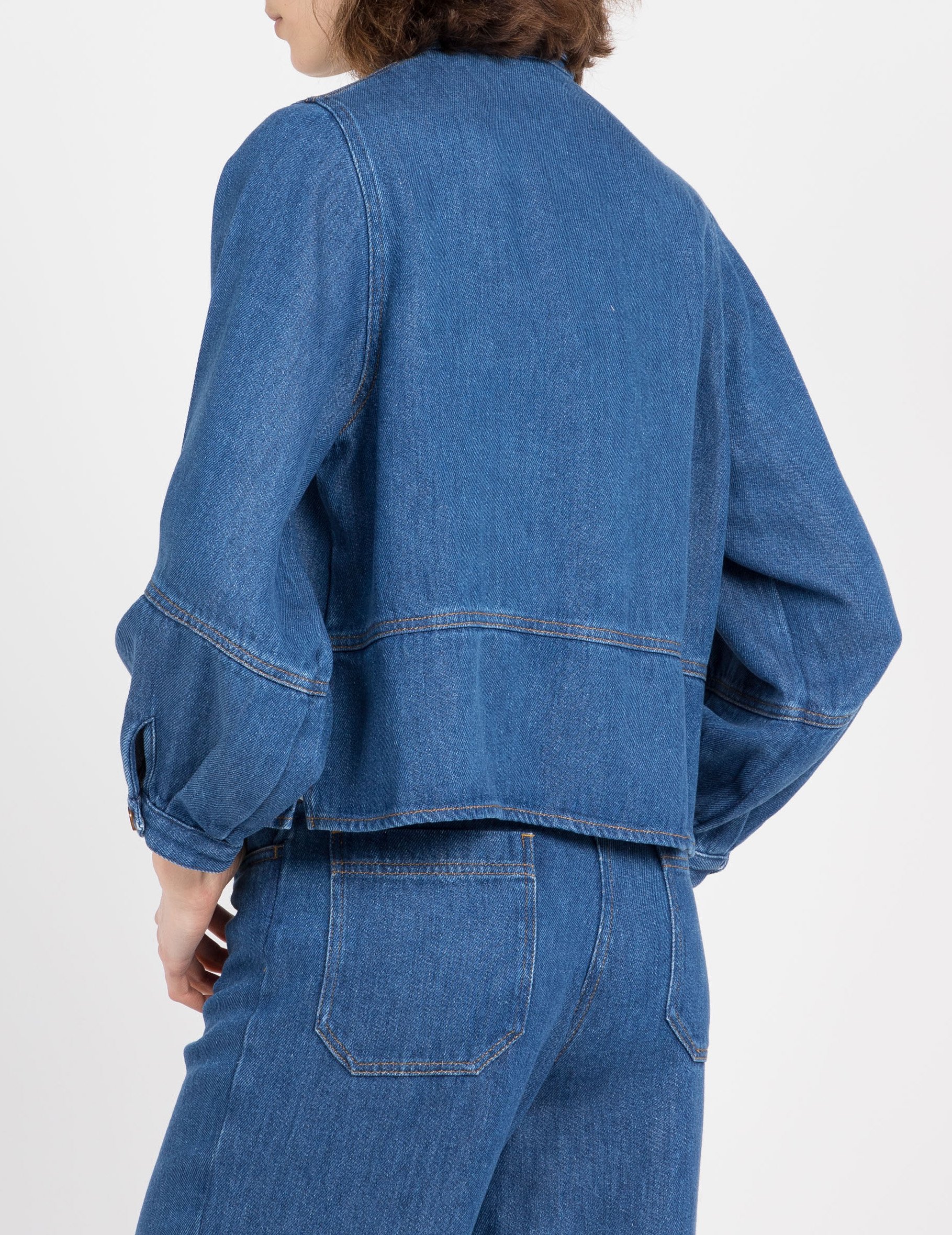Denim jacket with classic collar SESSUN Blue