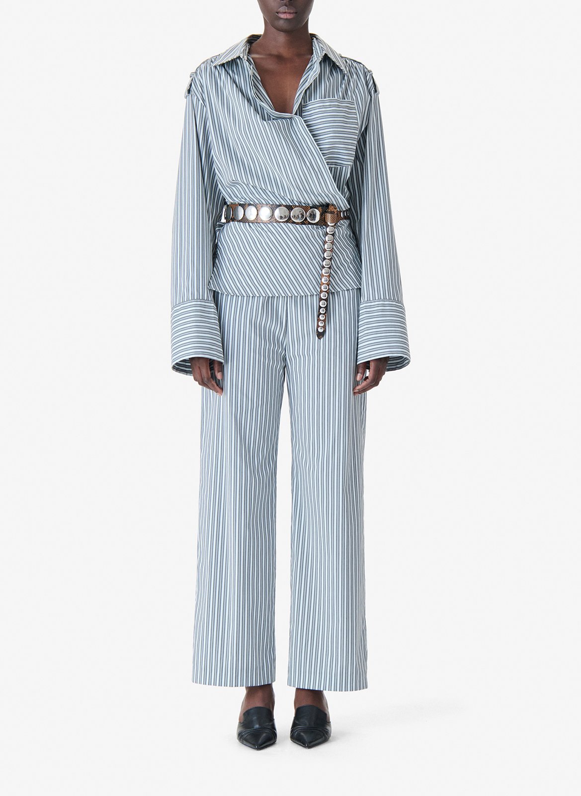 Striped fitted shirt IRO Blue