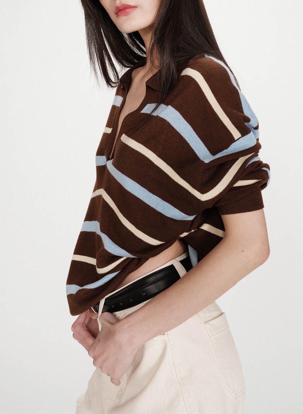 <p>Oversized classic knit sweater</p> GRACE ET MILA Brown