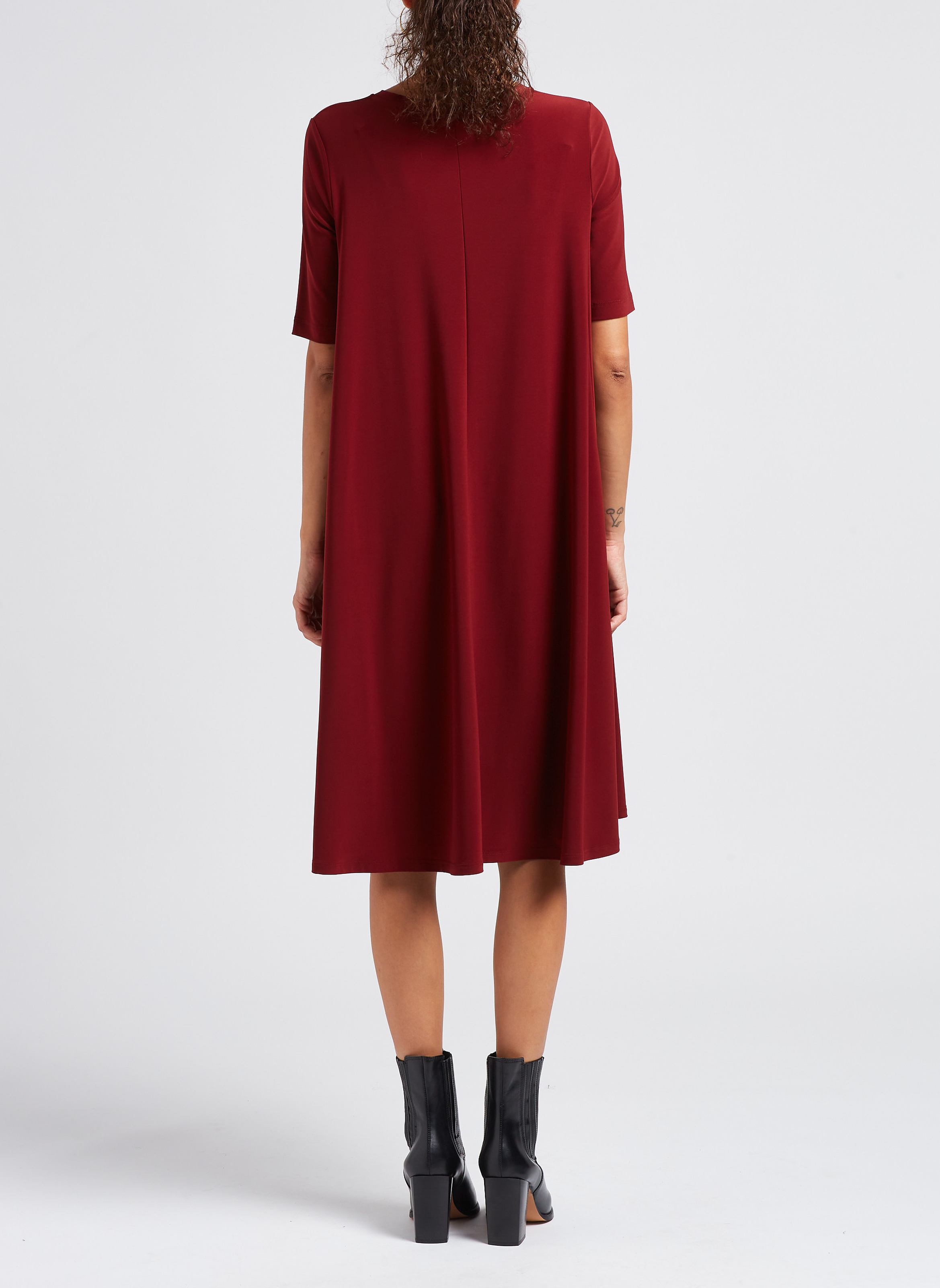Straight v-neck midi dress MAX MARA LEISURE Red