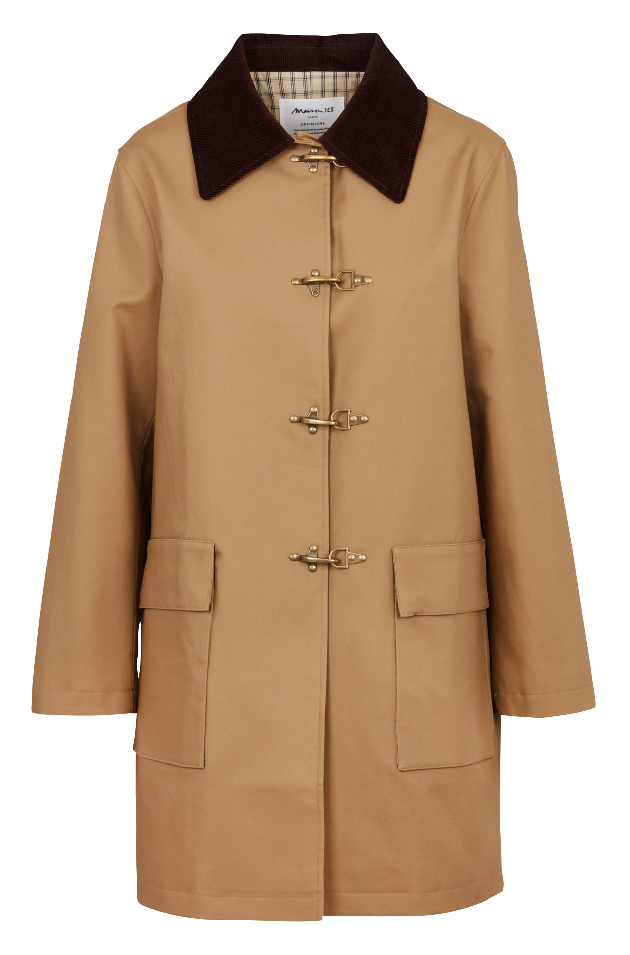 Veste droite unie à col côtelé MAISON 123 Beige