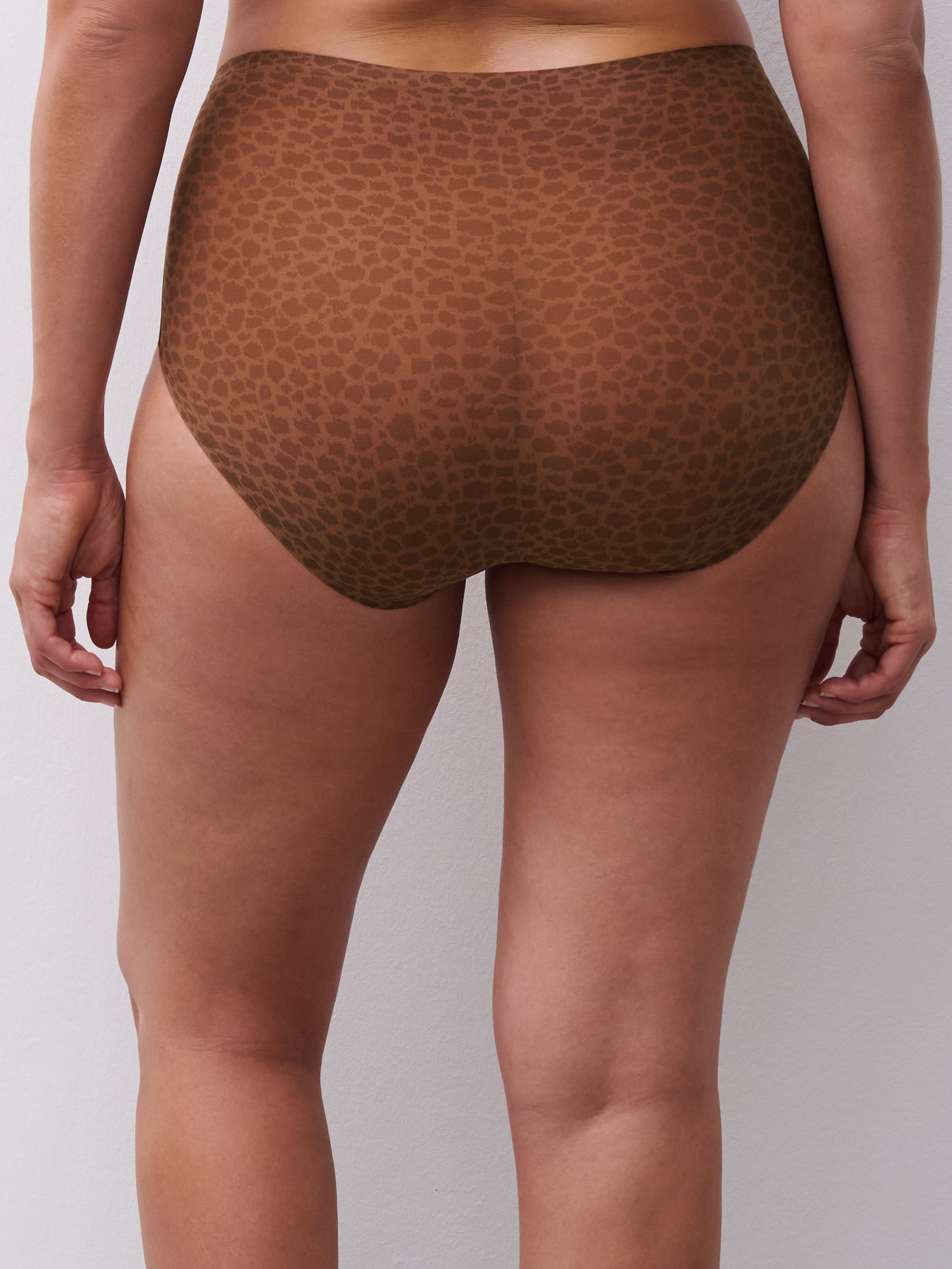 High-waisted lace panties CHANTELLE Brown