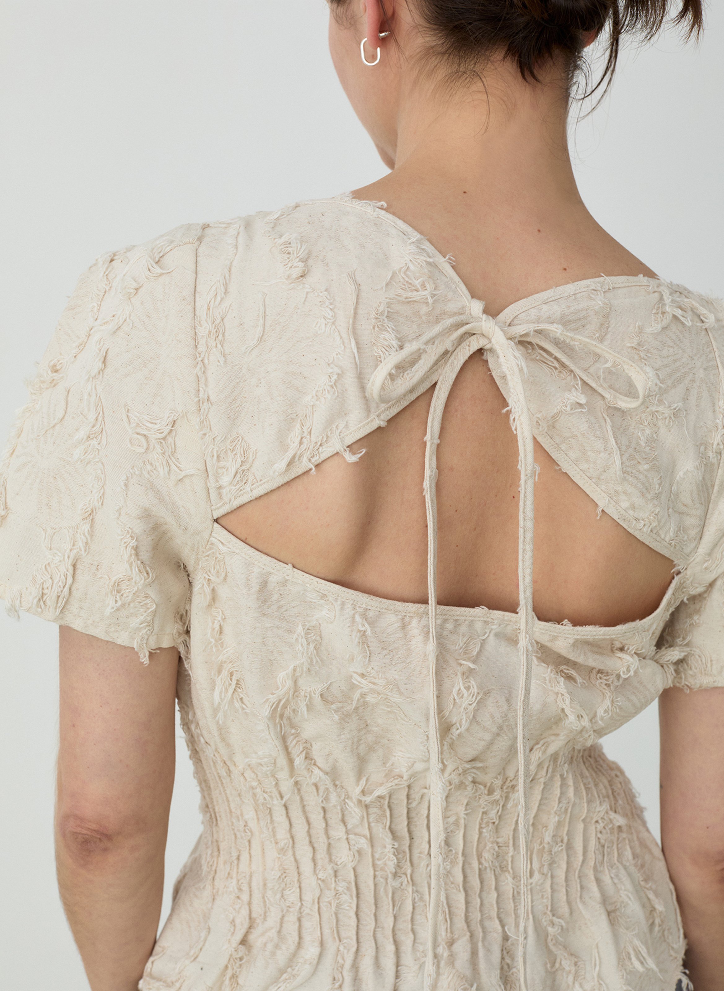 Cárdigan de mezcla de algodón con cuello redondo LAAGAM Blanco