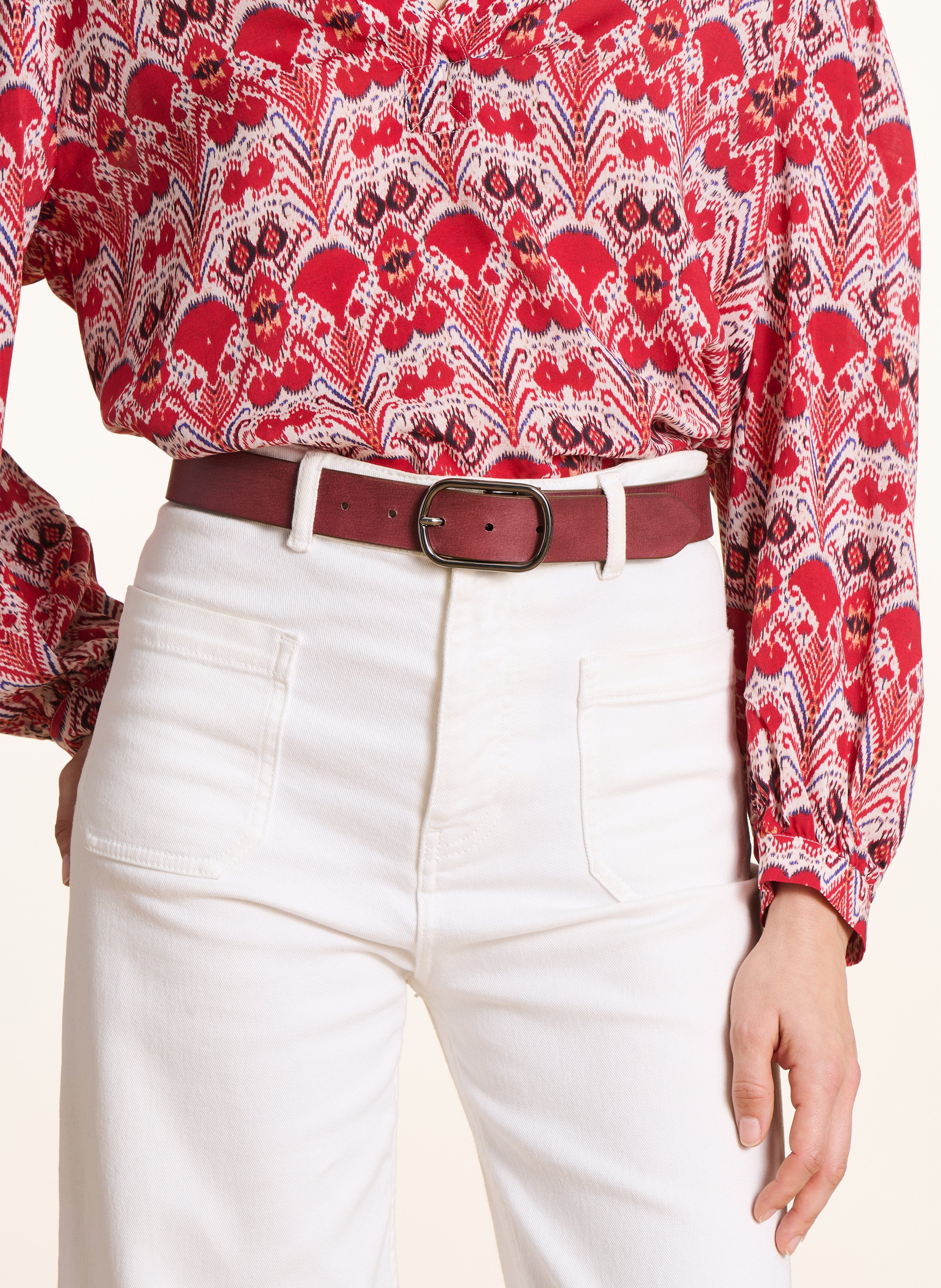 Breiter Ledergürtel - wendbar  LA FEE MARABOUTEE Braun