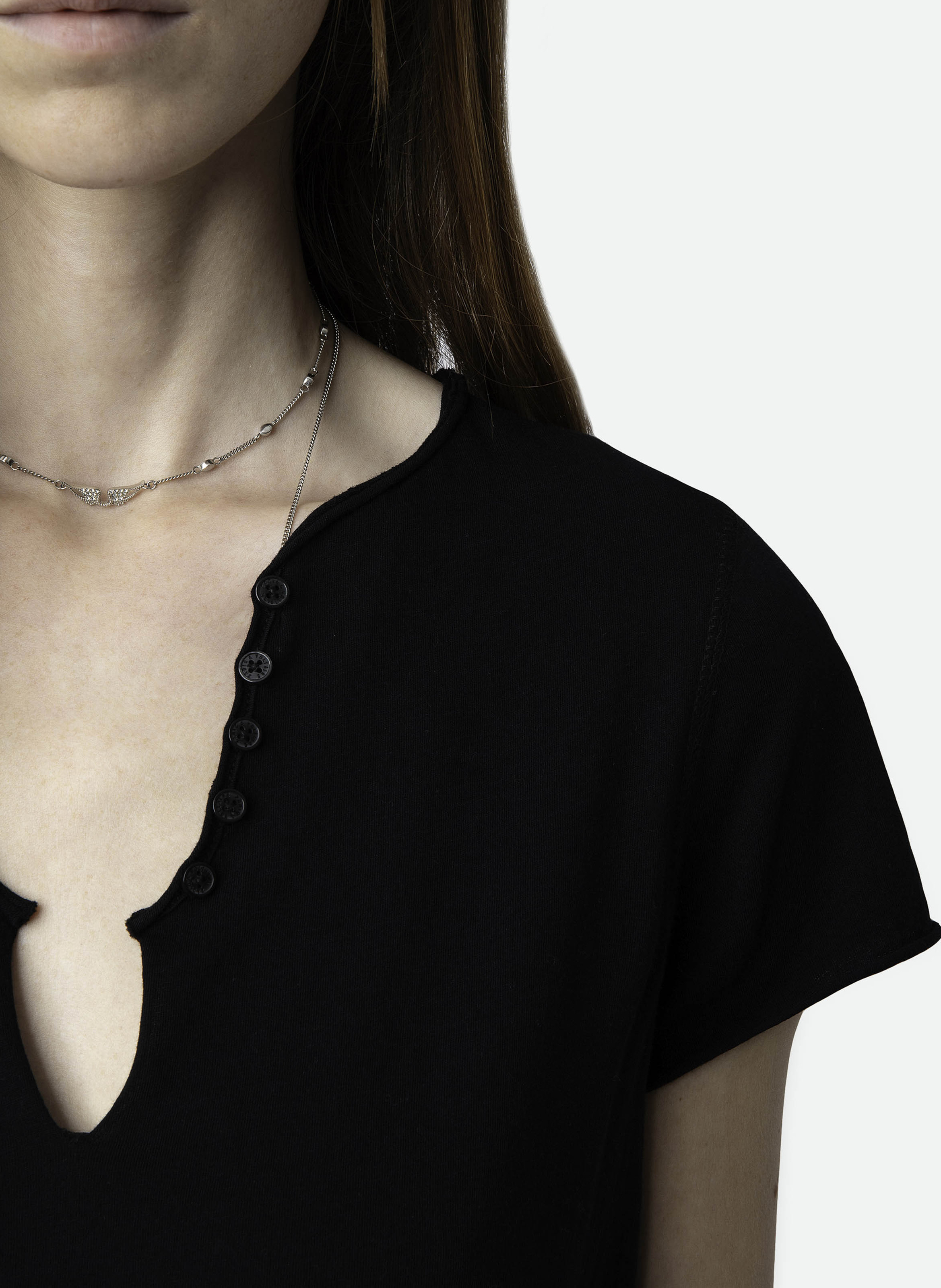 Tee-shirt droit en coton bio ZADIG&VOLTAIRE Noir