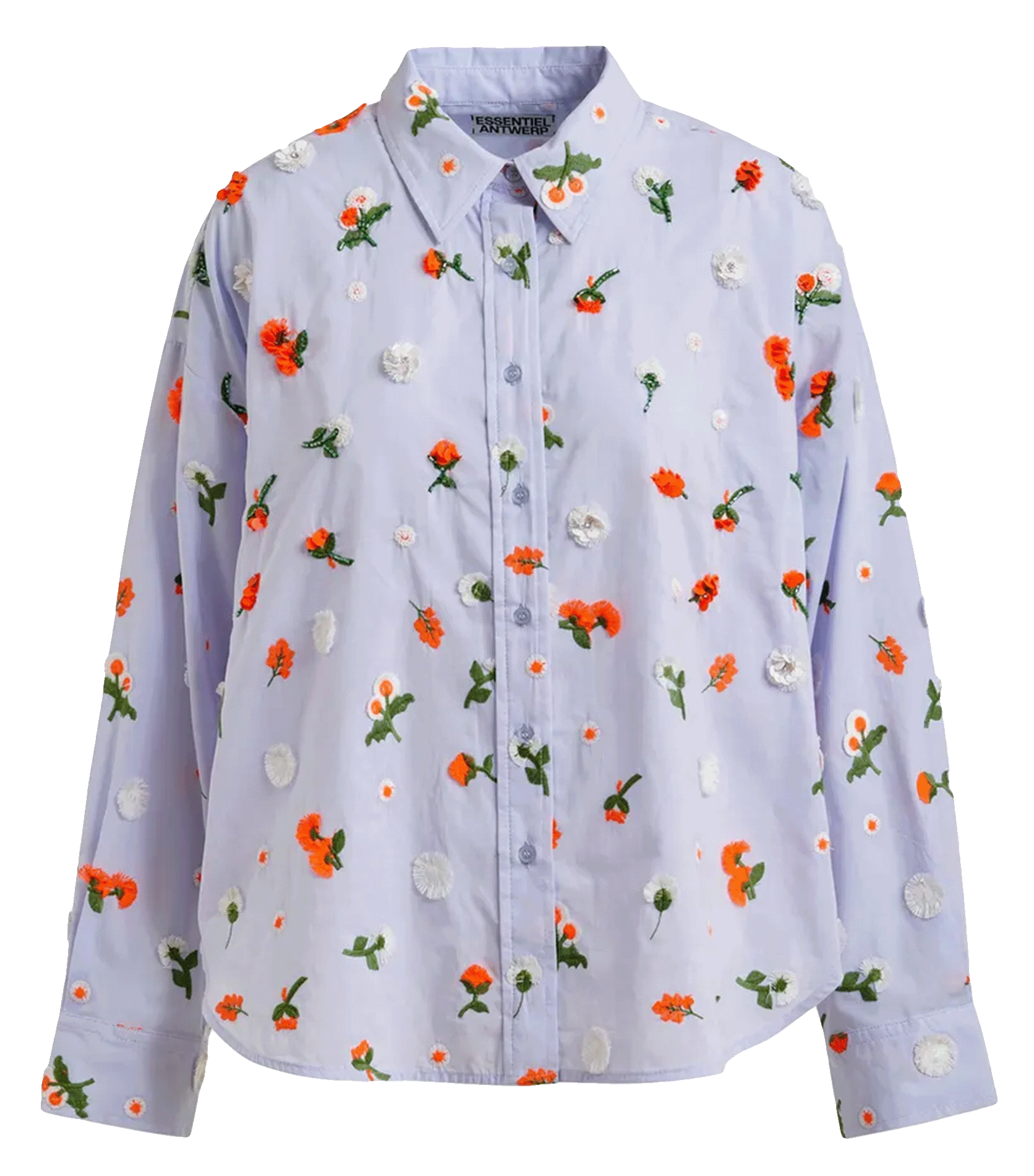 Geborduurde blouse van katoen  ESSENTIEL ANTWERP Blauw