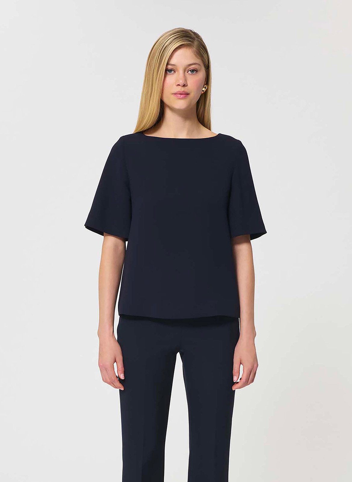 Top droit col bateau TARA JARMON Bleu