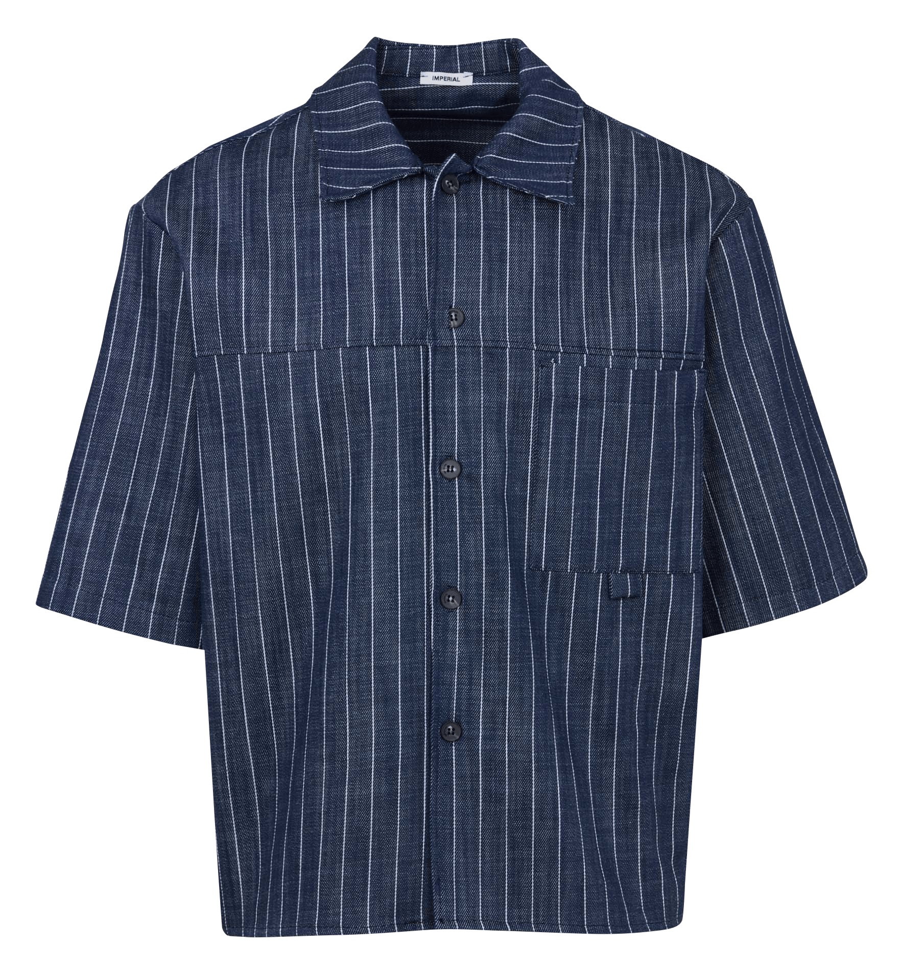 Oversized short-sleeve striped shirt IMPERIAL White