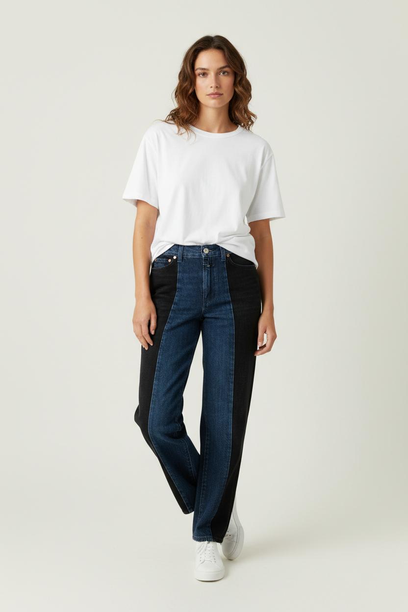 Cropped slim jeans with studs CLOSED - Seconde Main Blue