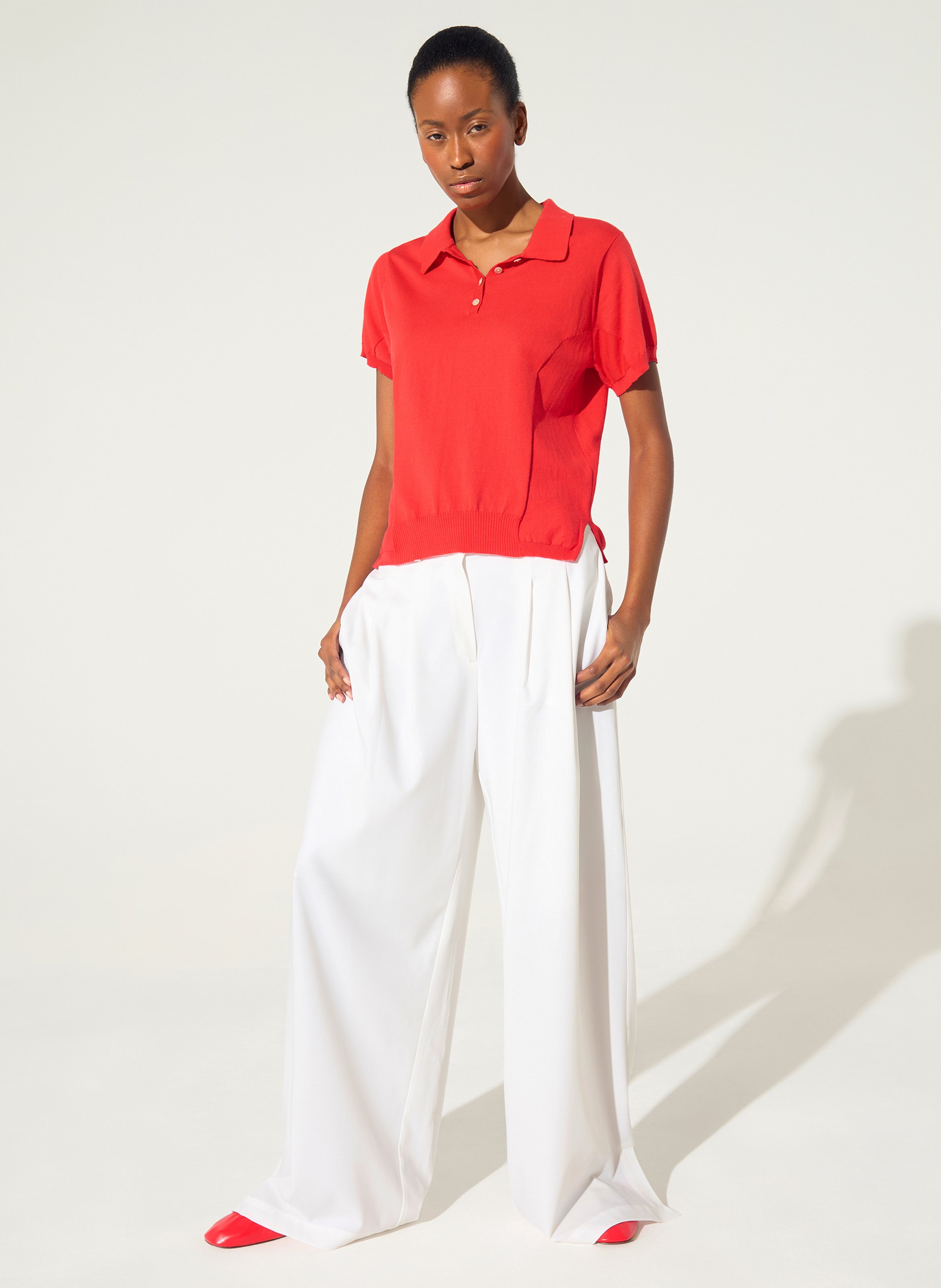 Pantalon large uni à pinces COTELAC ACOTE Blanc