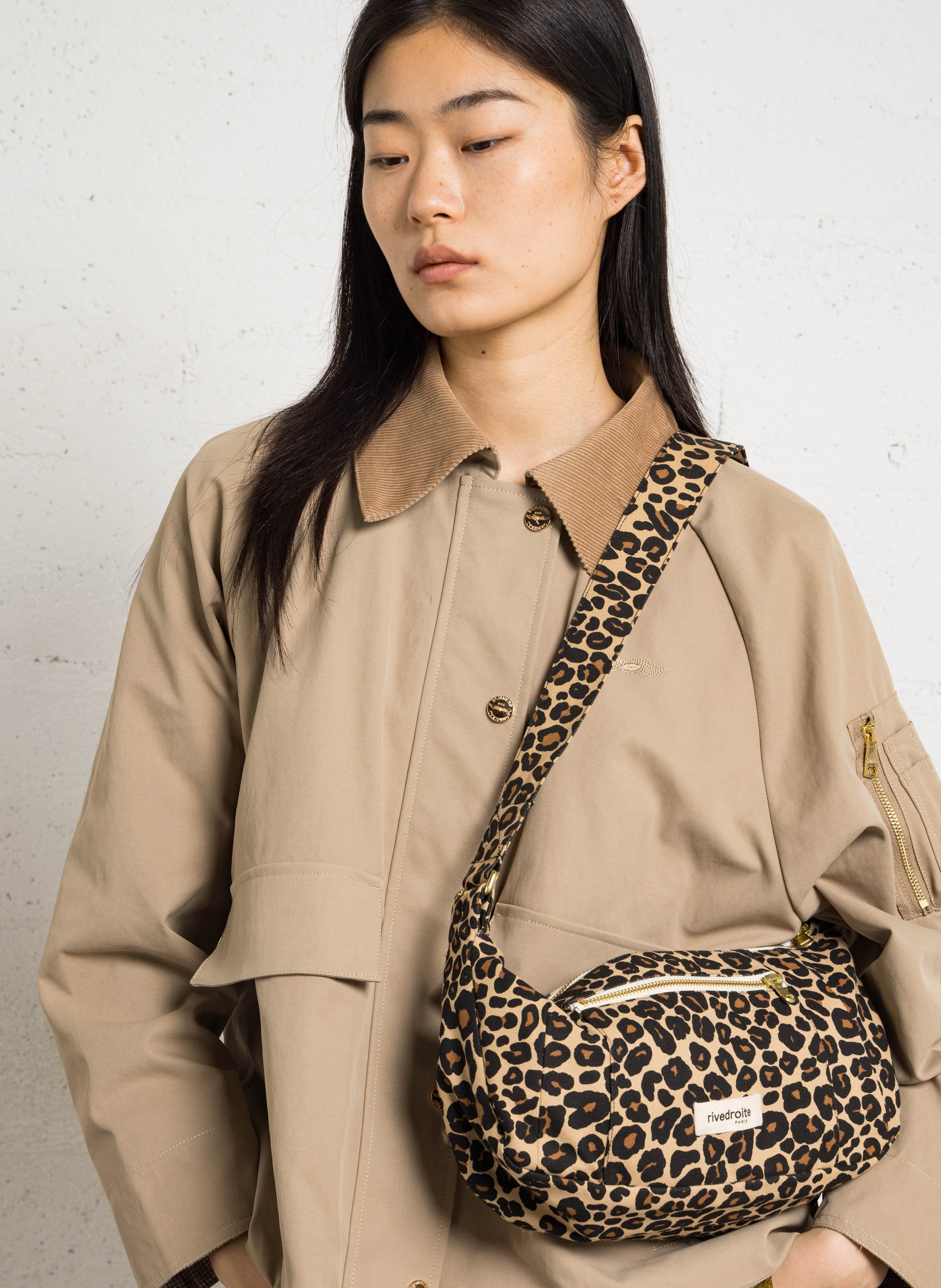 Sac bandoulière en coton recyclé RIVEDROITE PARIS Beige
