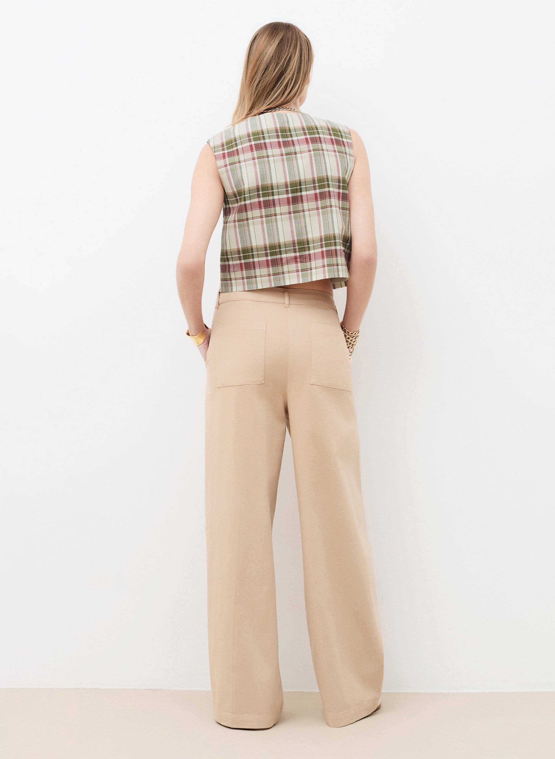 Top col rond en coton bio CAROLL Vert