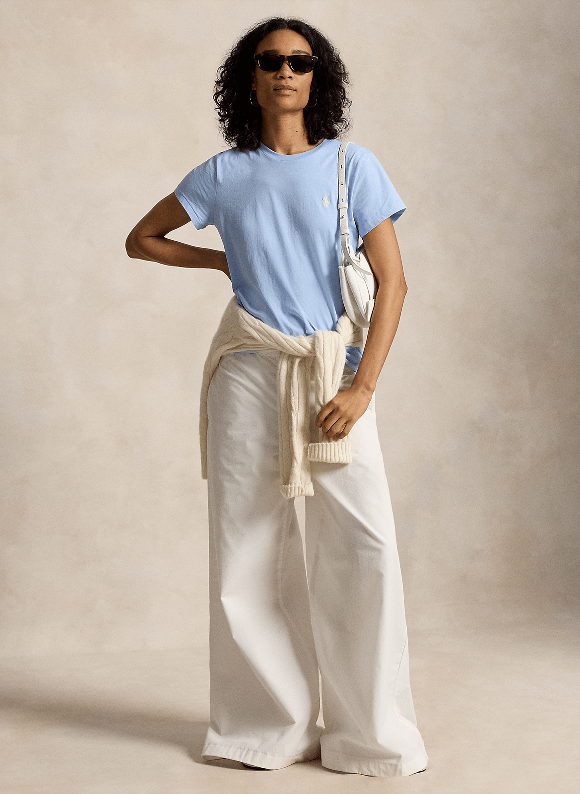 Short-sleeved plain t-shirt with logo Blue