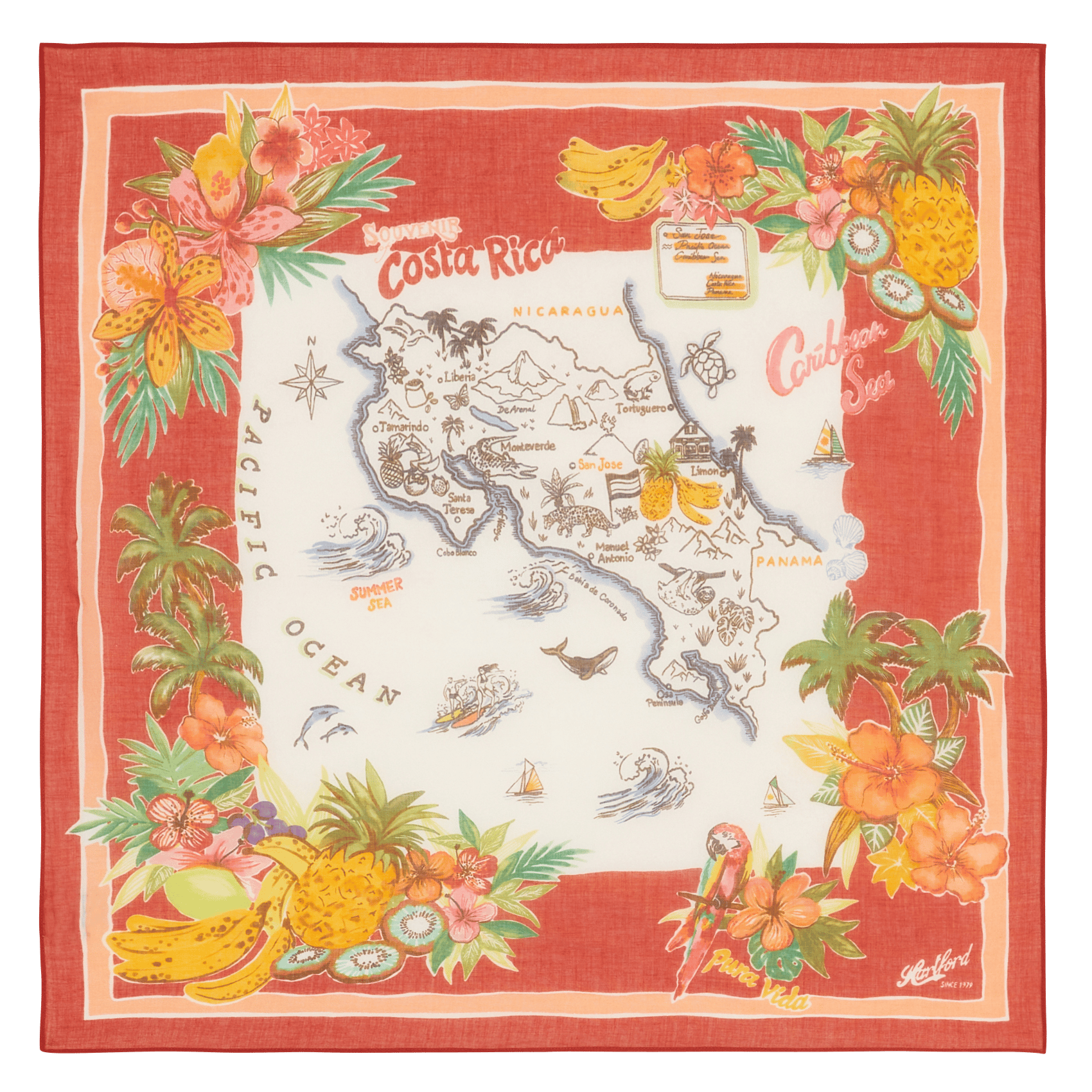 Katoenen foulard met print HARTFORD Veelkleurig