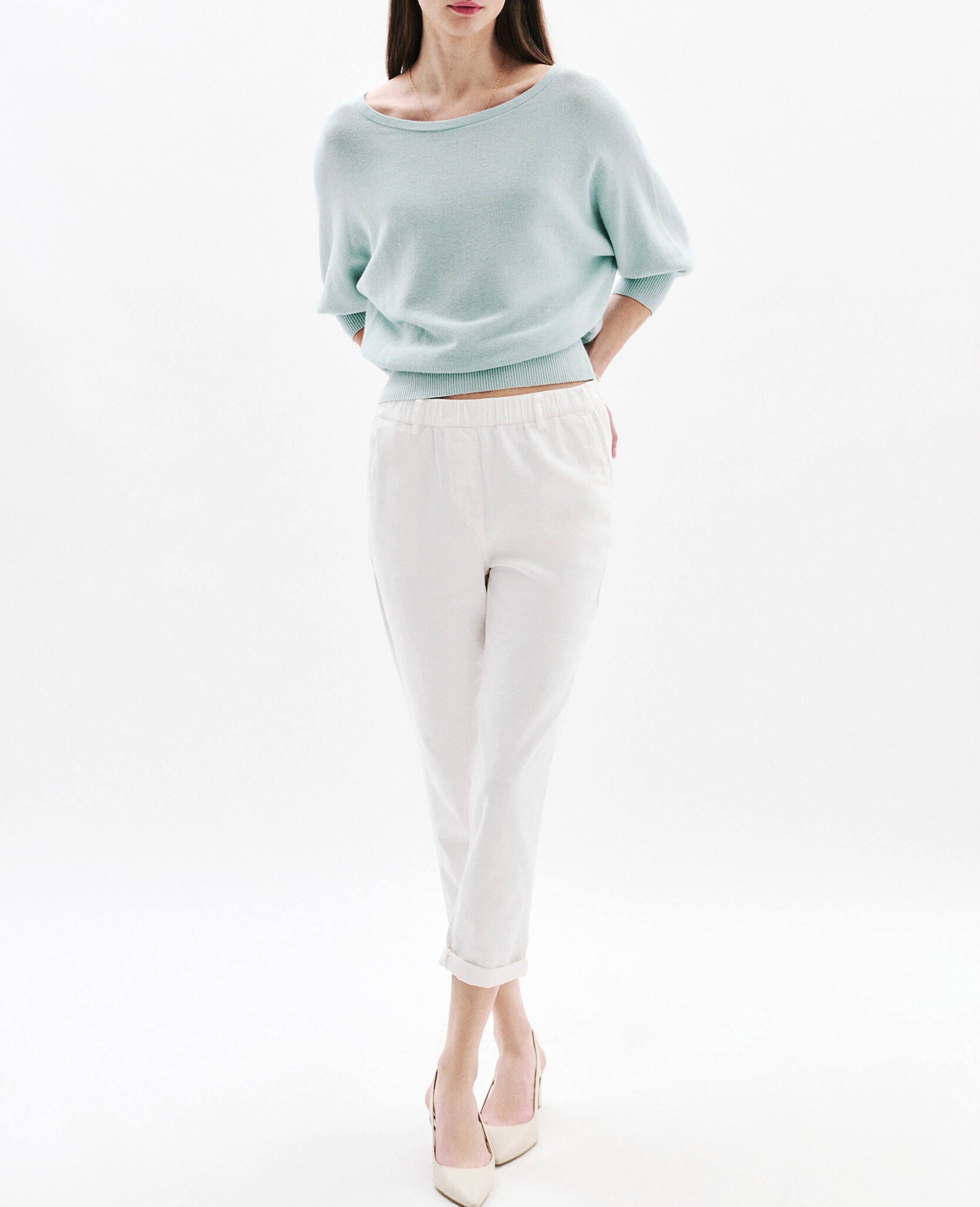 Karottenhose 7/8 einfarbig CAROLL Weiss