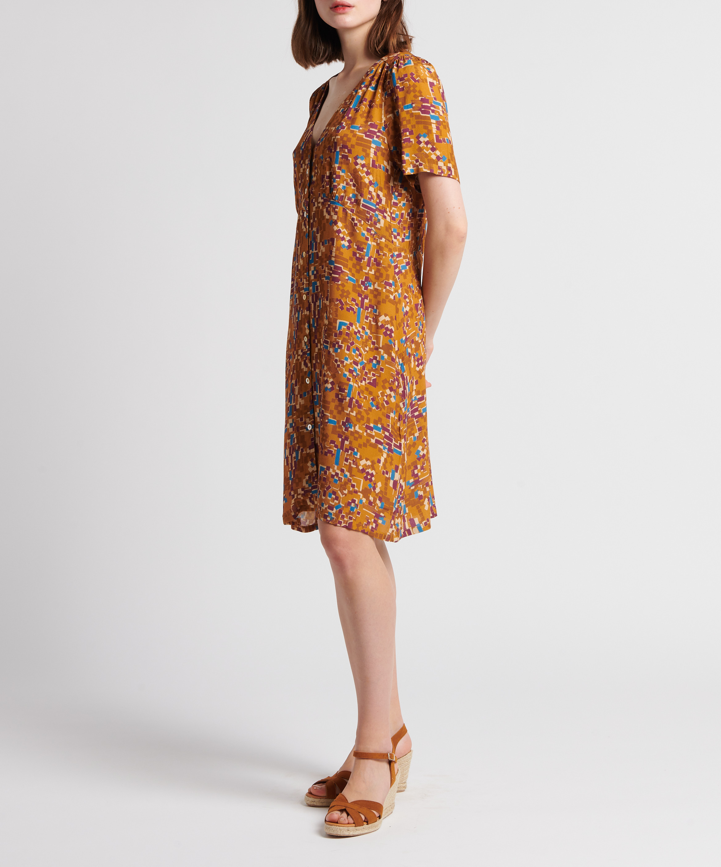 Espadrilles à talon en cuir MELLOW YELLOW Marron