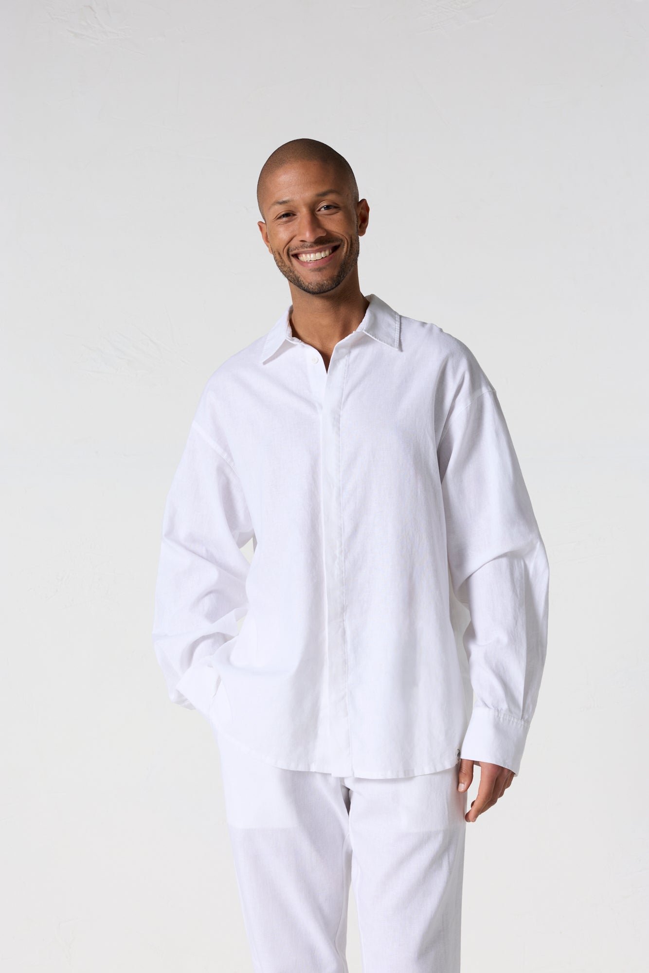 Chemise mixte en lin calypso JOTT Blanc