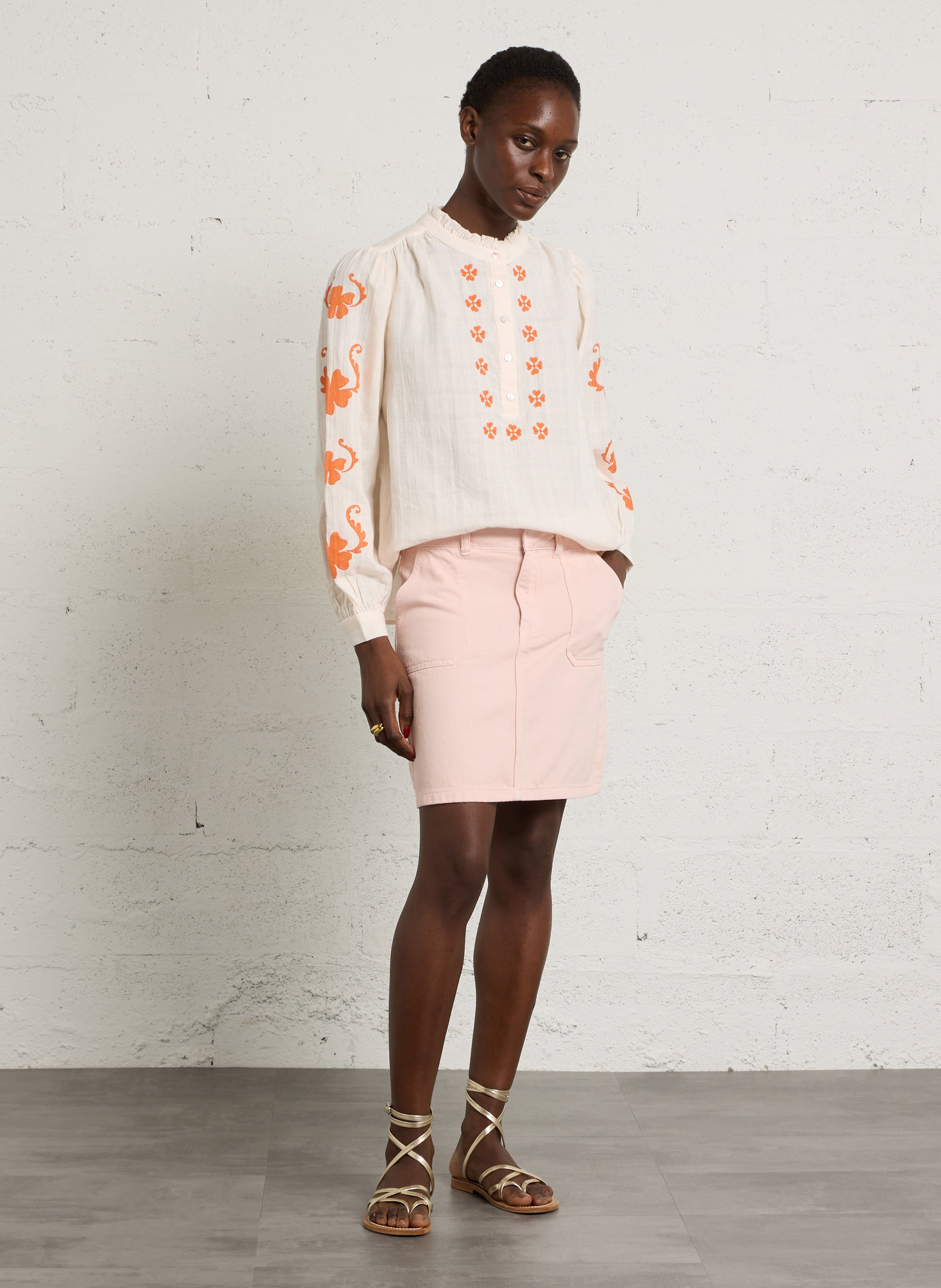 Short denim skirt | Pink MAISON 123 Women
