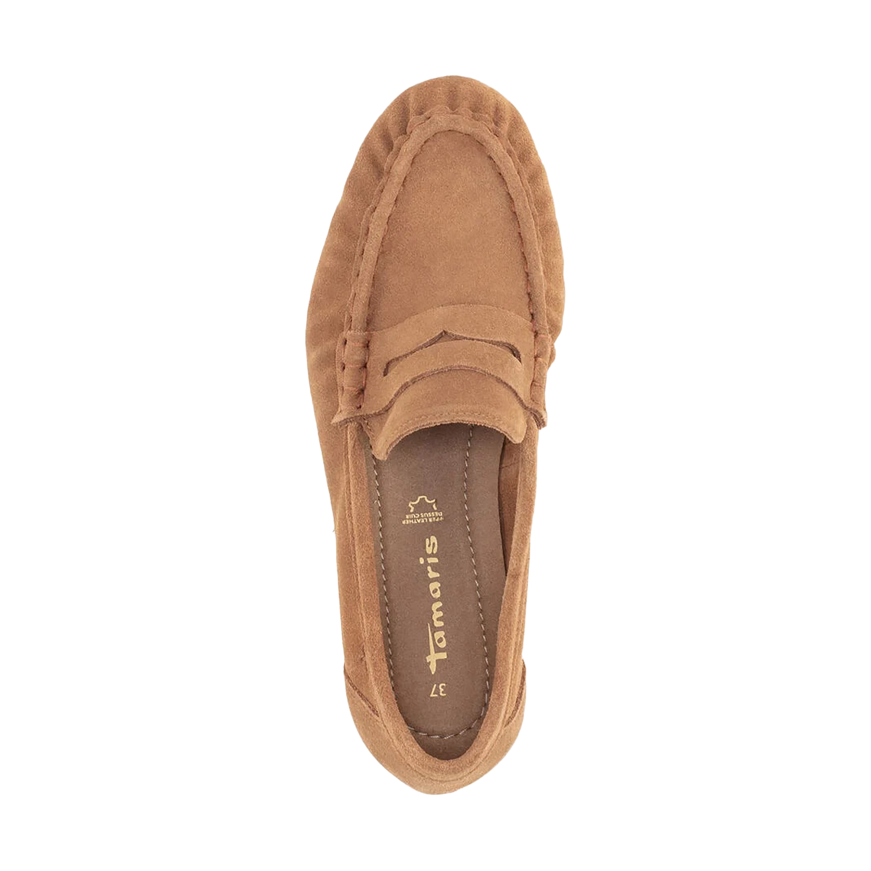 Leather moccasins TAMARIS Brown