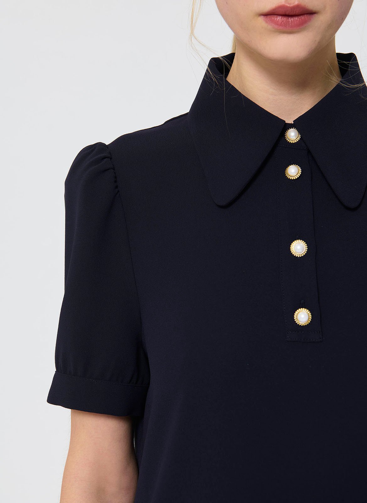 Classic-collar top TARA JARMON Blue