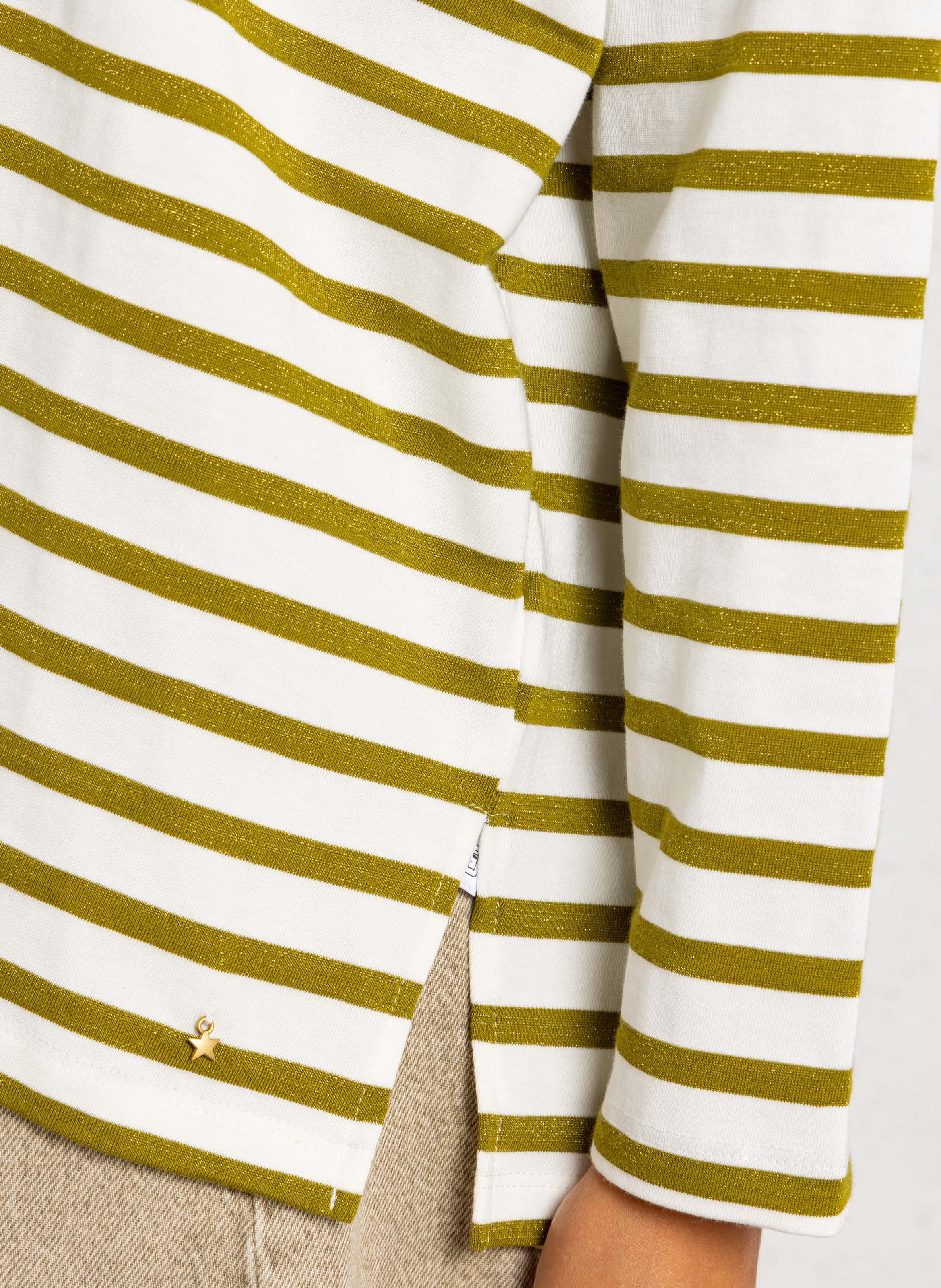 Oversized T-shirt met ronde hals in gestreept katoen. DES PETITS HAUTS Veelkleurig