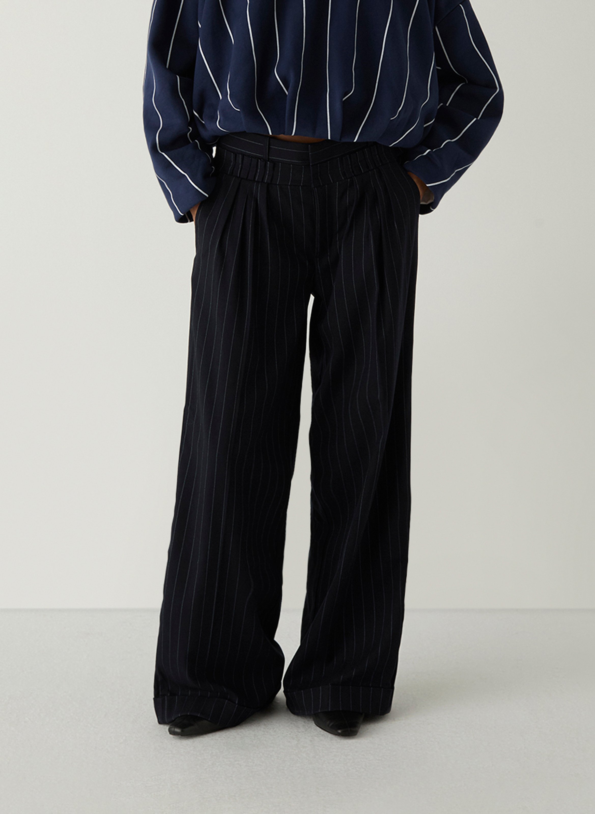 Weite Streifenhose LAAGAM Blau
