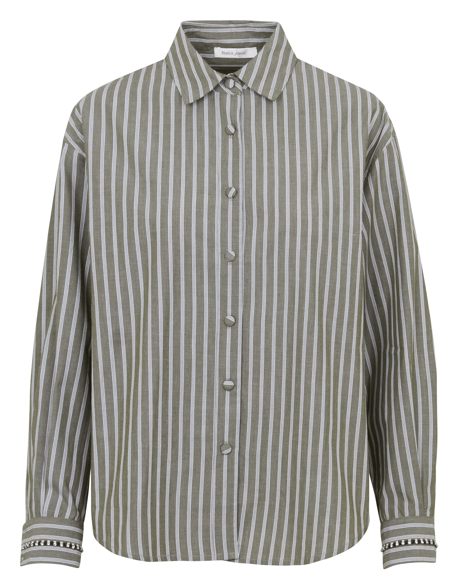 Chemise col classique en coton BELLA JONES Kaki