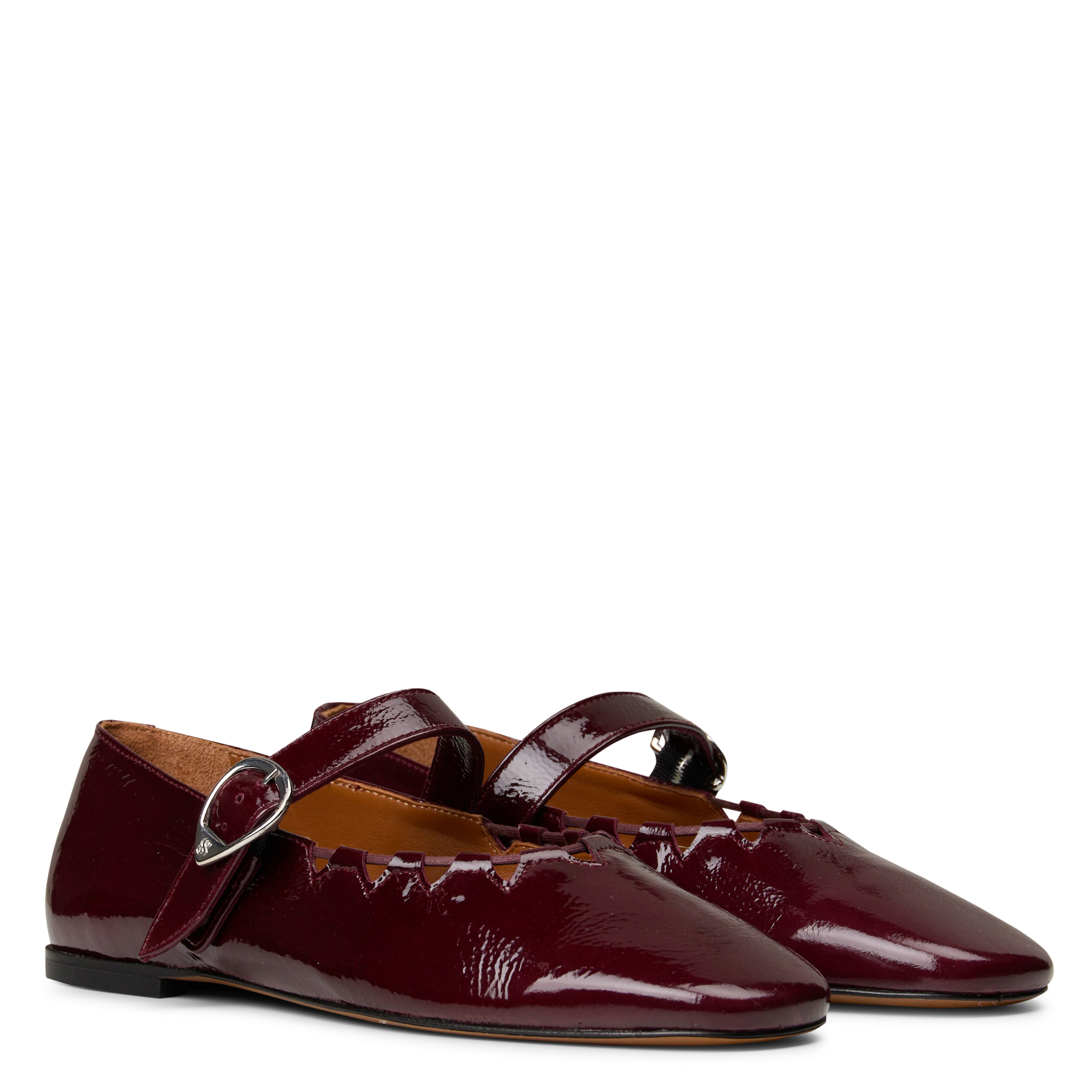Ballerines en cuir velours SOCQUE PARIS Prune