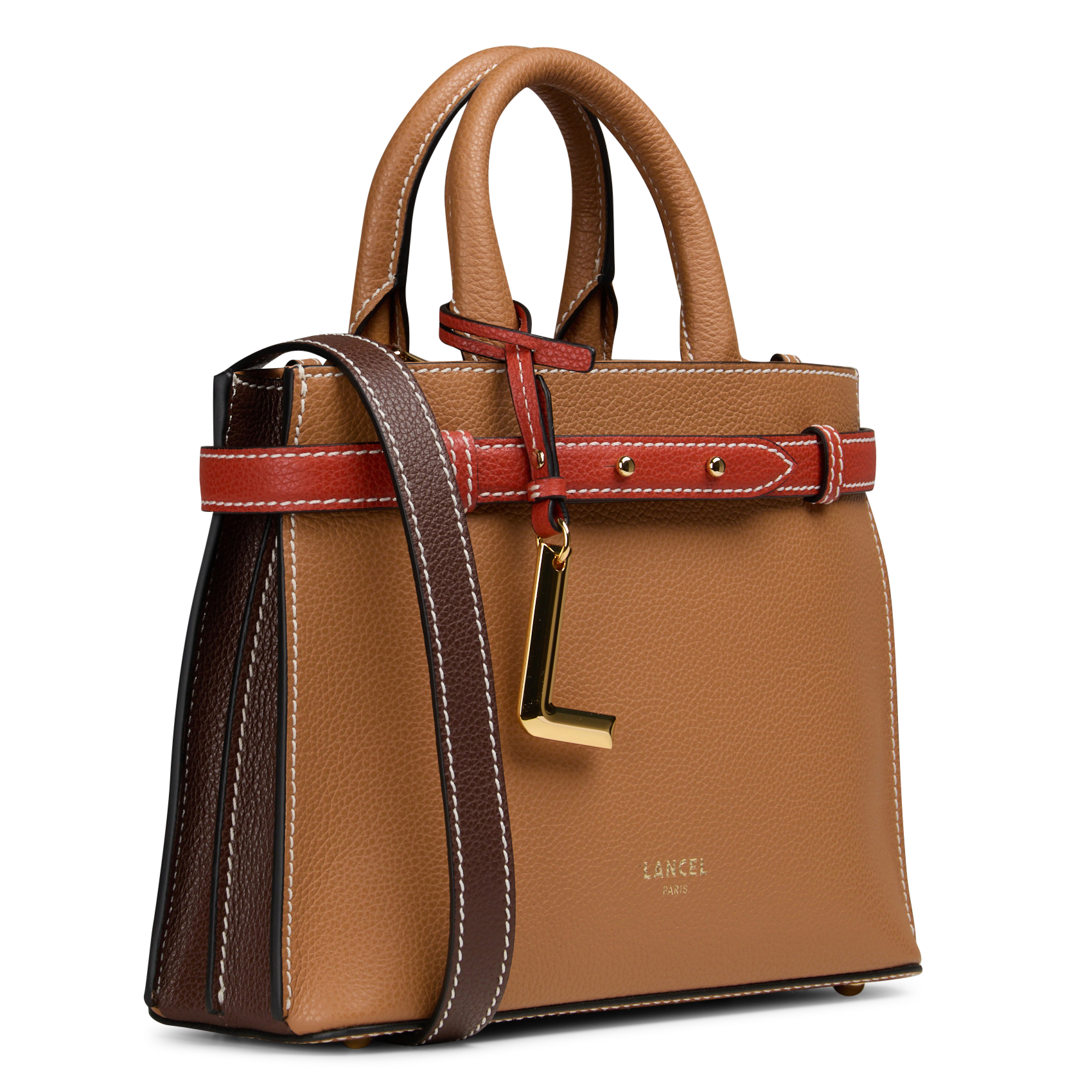 Sac à main en cuir LANCEL Beige