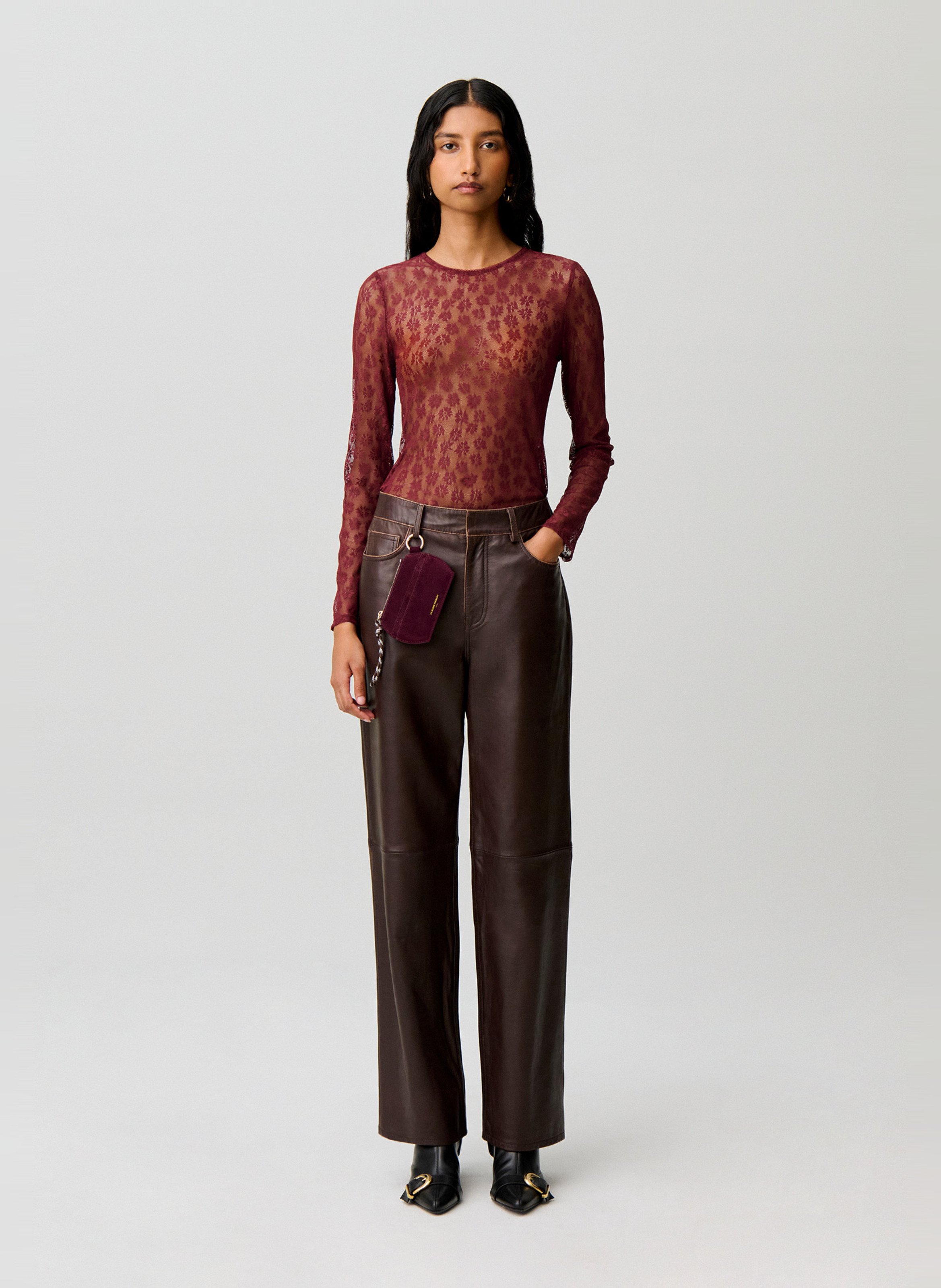Top met transparante print | Rood CLAUDIE PIERLOT Dames
