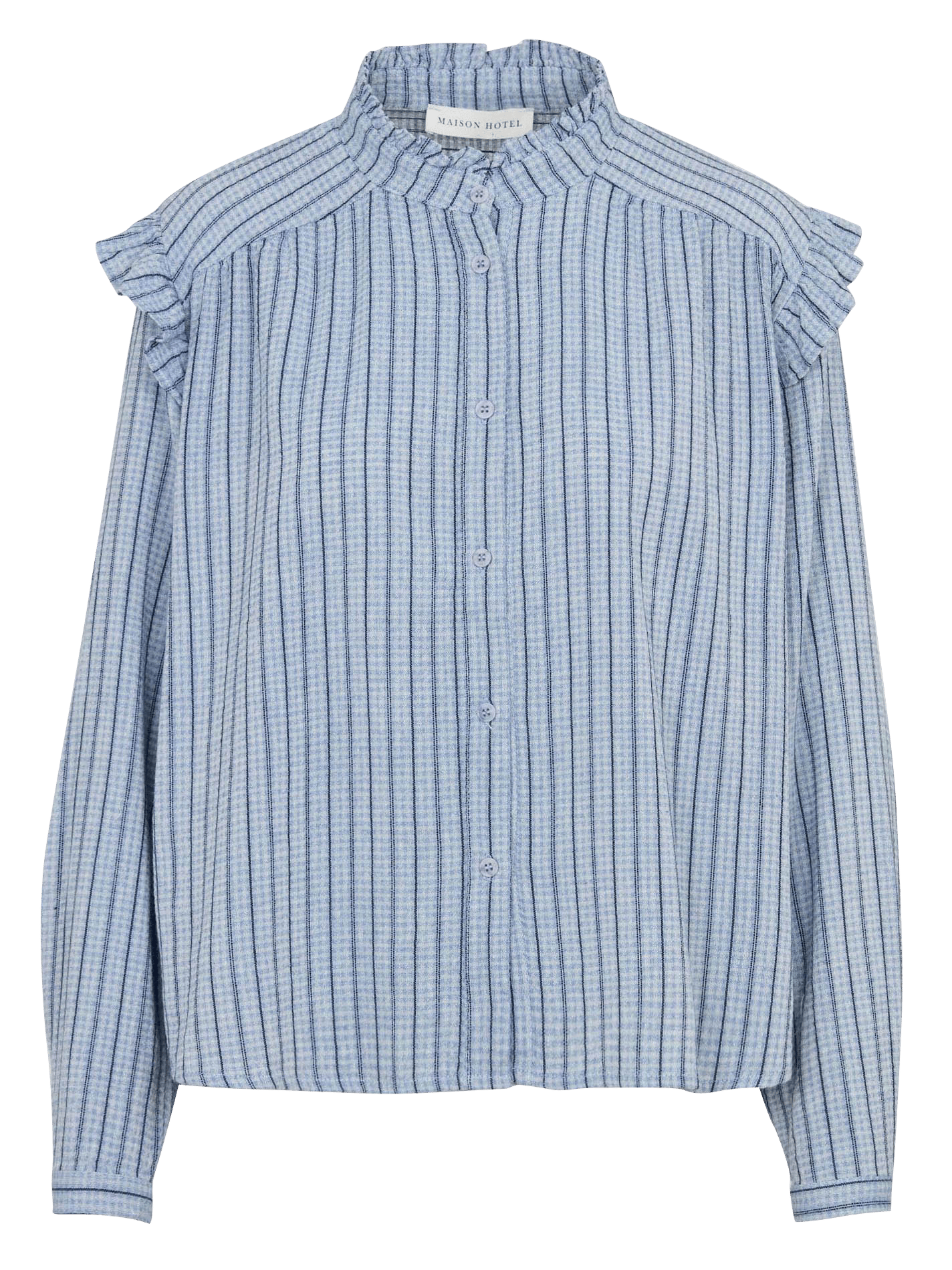 Blouse ample à rayures en coton mélangé MAISON HOTEL Bleu