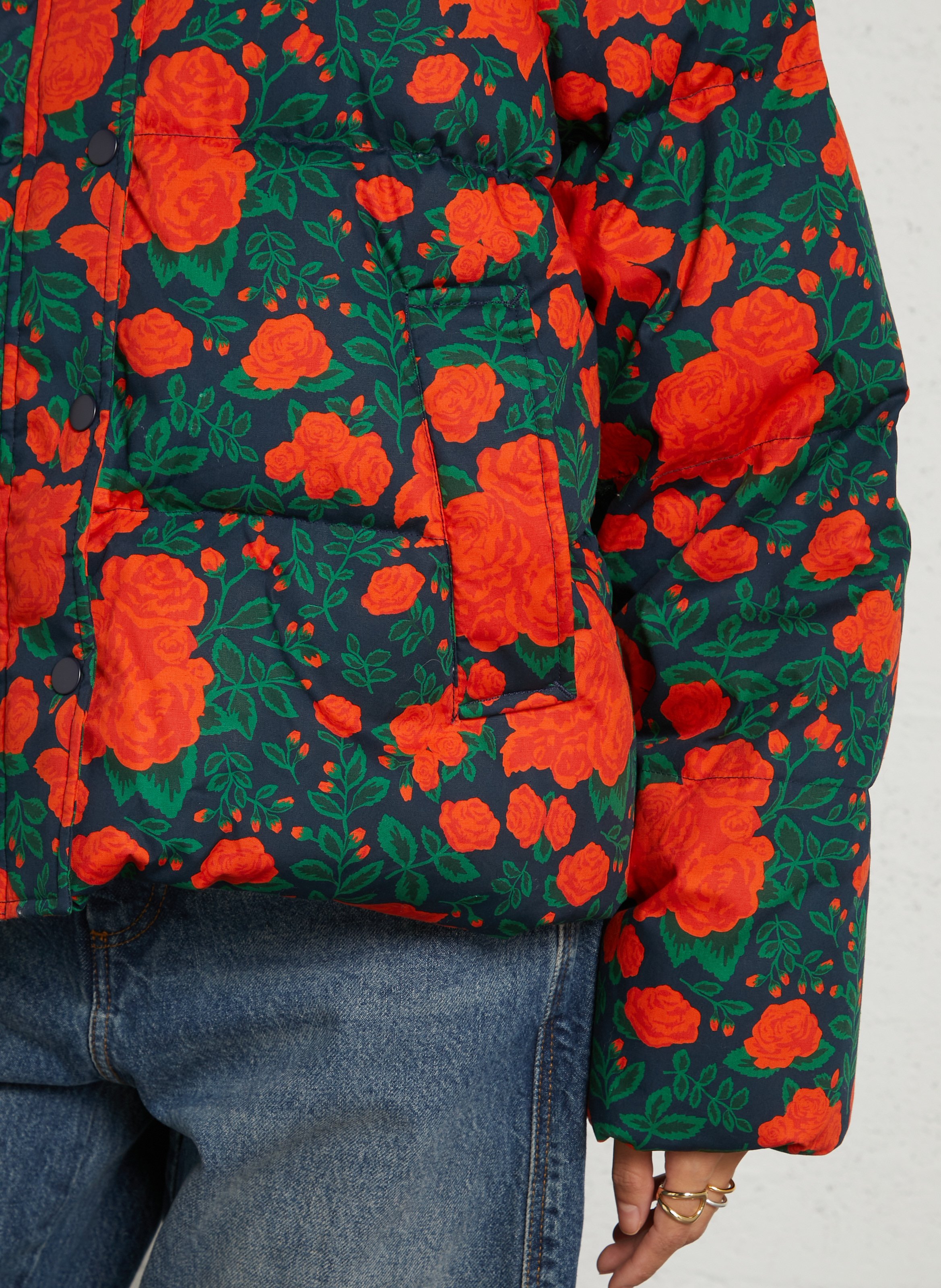 Steppjacke mit klassischem Kragen aus Baumwolle THE TINY BIG SISTER Blau