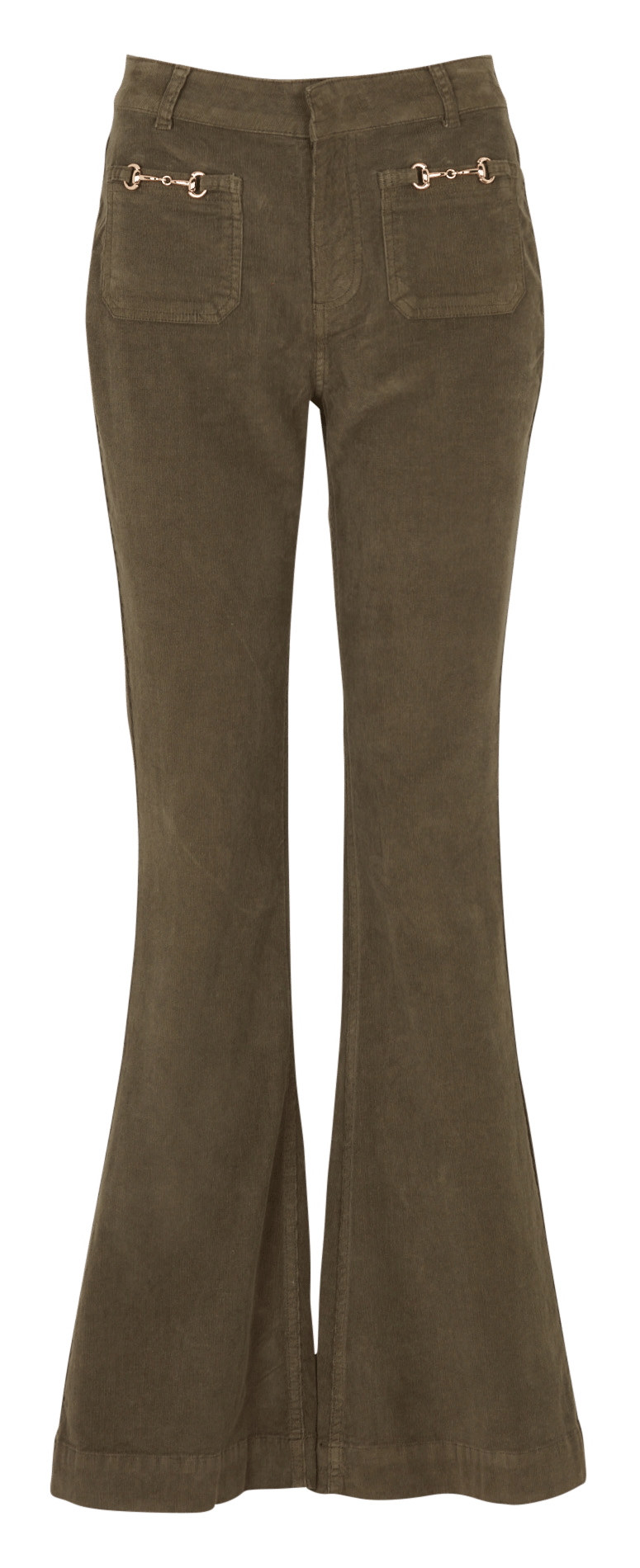 Pantalon flare côtelé en coton mélangé BERENICE