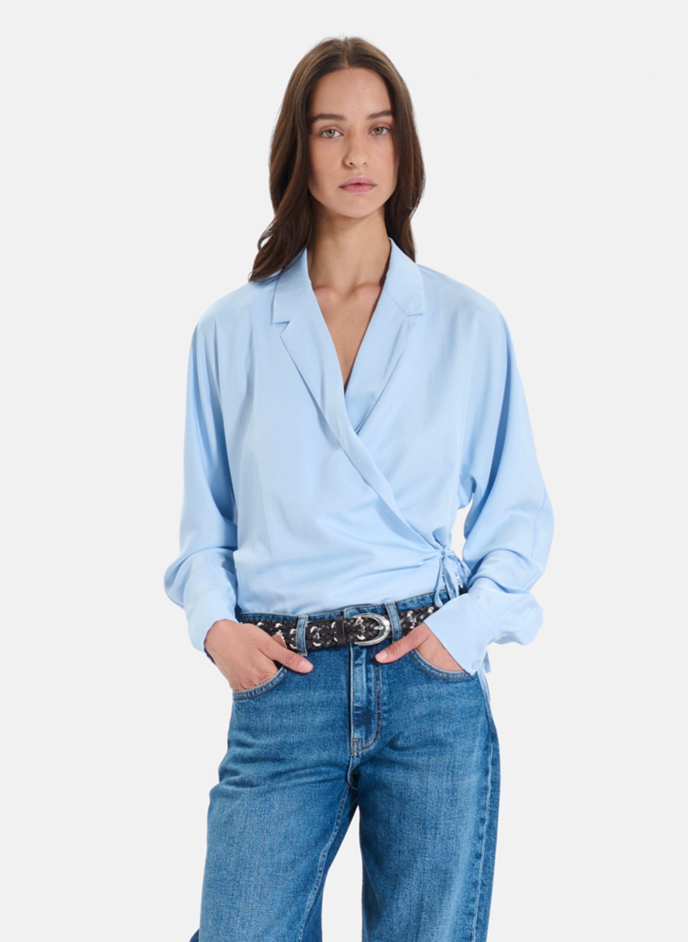 Fitted shirt with tie fastenings ZAPA Blue