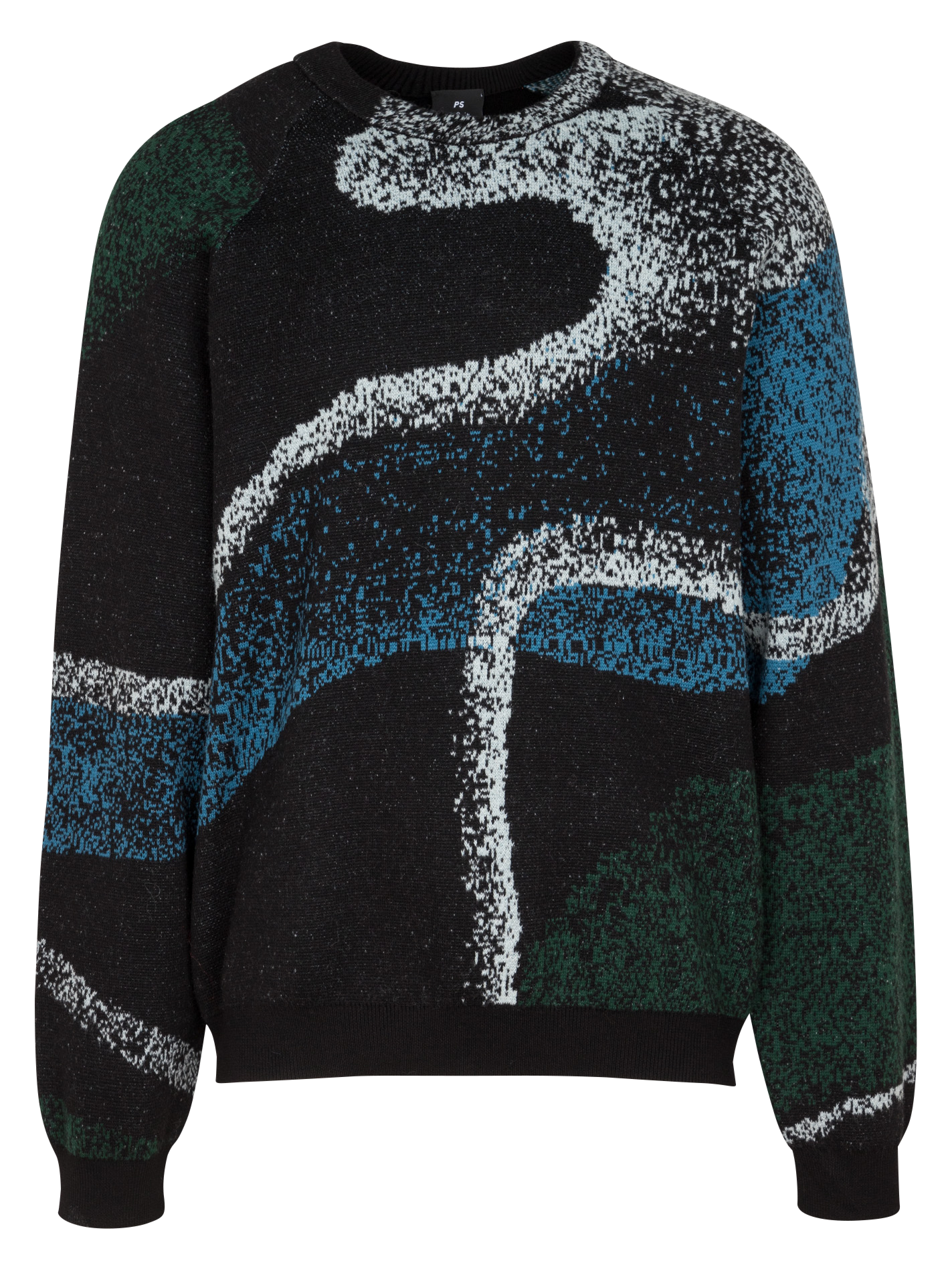 Printed round-neck sweater in organic cotton PAUL SMITH Black