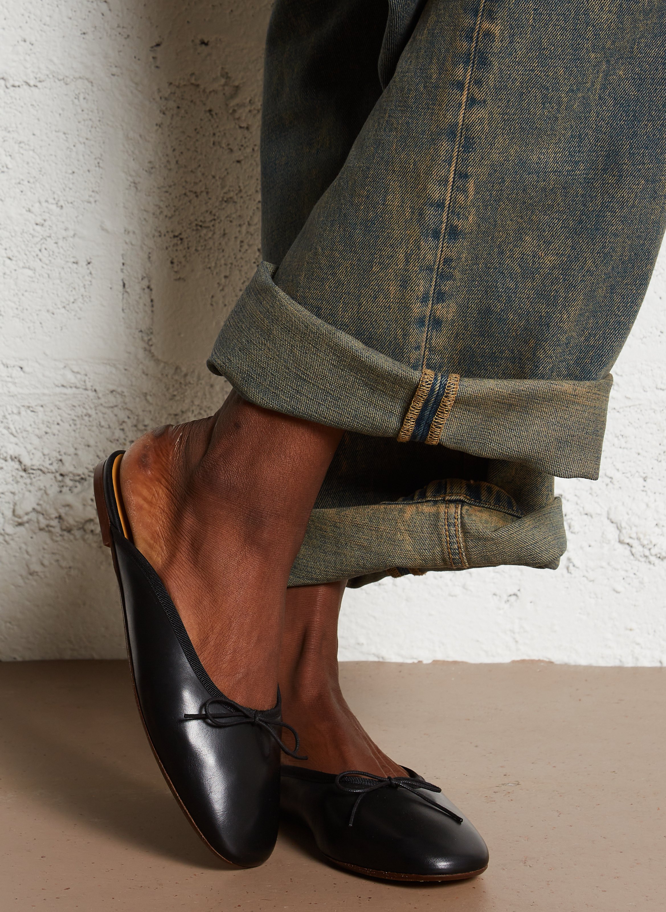 Leather mules RIVECOUR Black