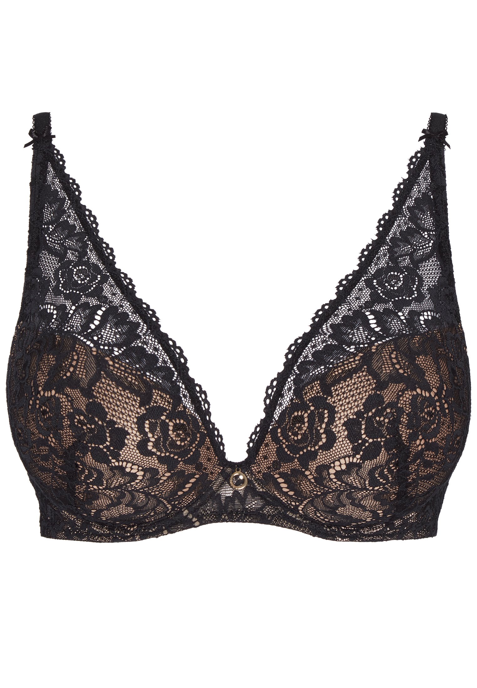 La Reine de la Nuit lyrical black scarf-style plunge bra AUBADE Black