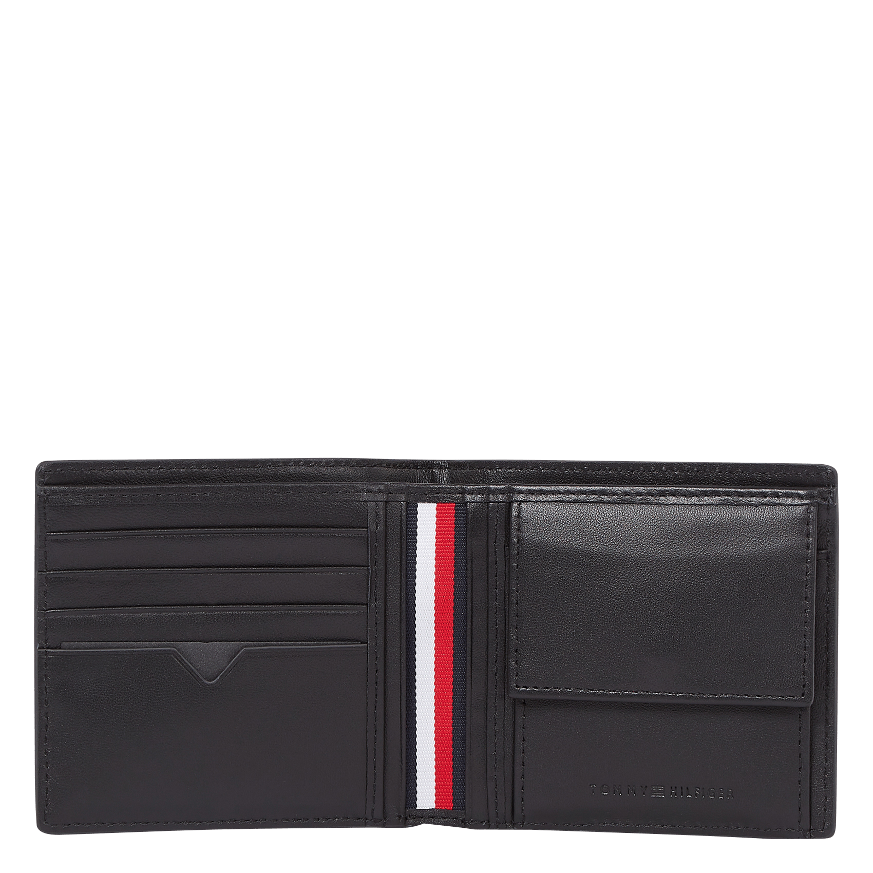 Kleine, leren portemonnee TOMMY HILFIGER Zwart