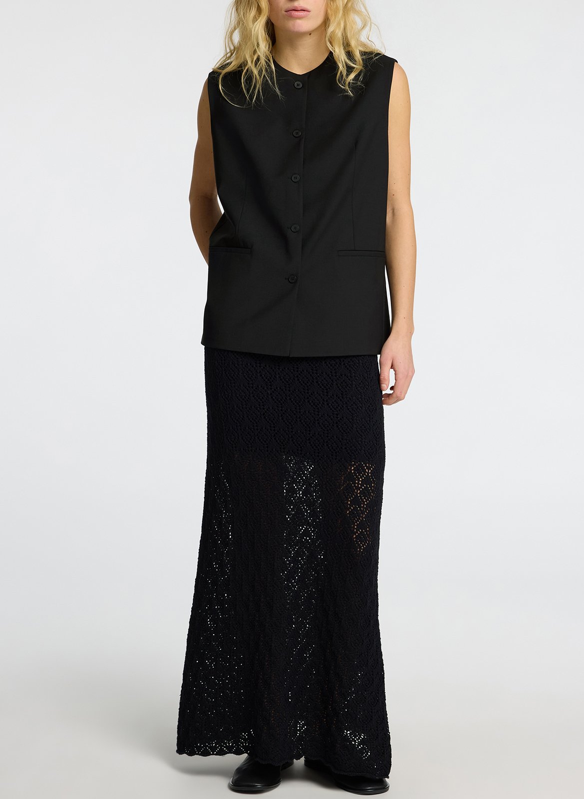 Straight wool mix jacket SELECTED Black