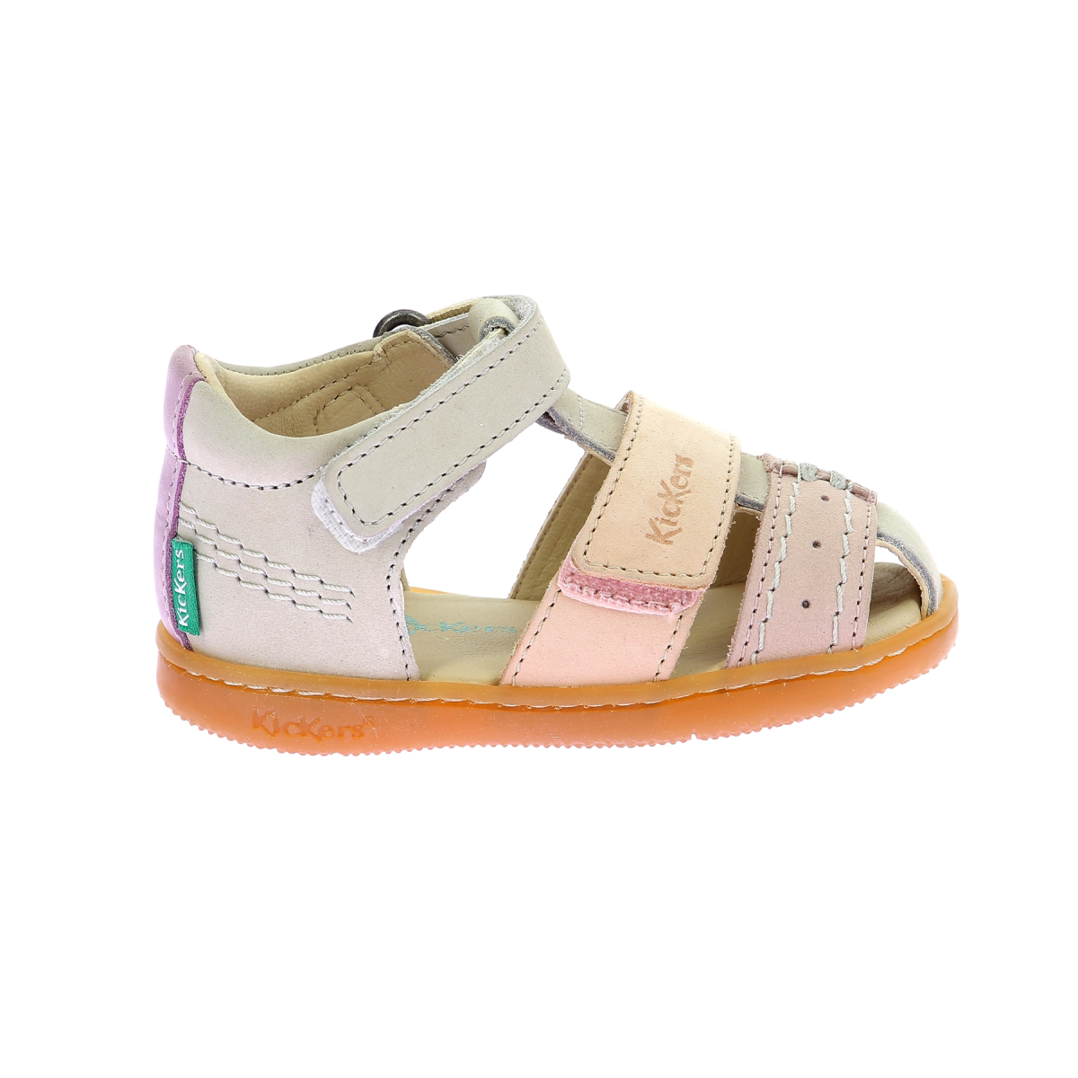 Sandales Enfant Kickers Bazar - Cuir, Semelle Caoutchouc, Fermeture Scratch, Unisexe