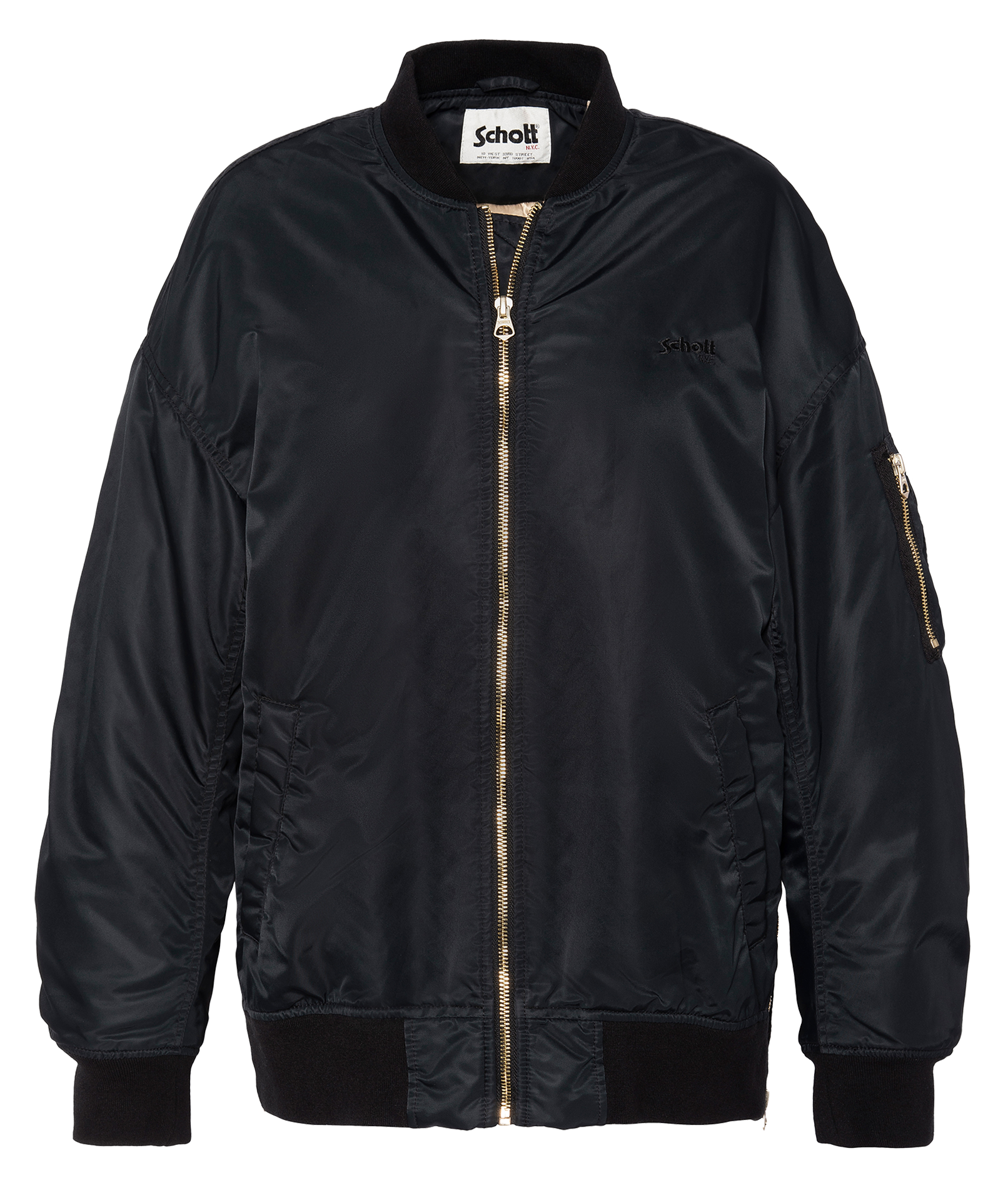 Veste col teddy  SCHOTT Noir