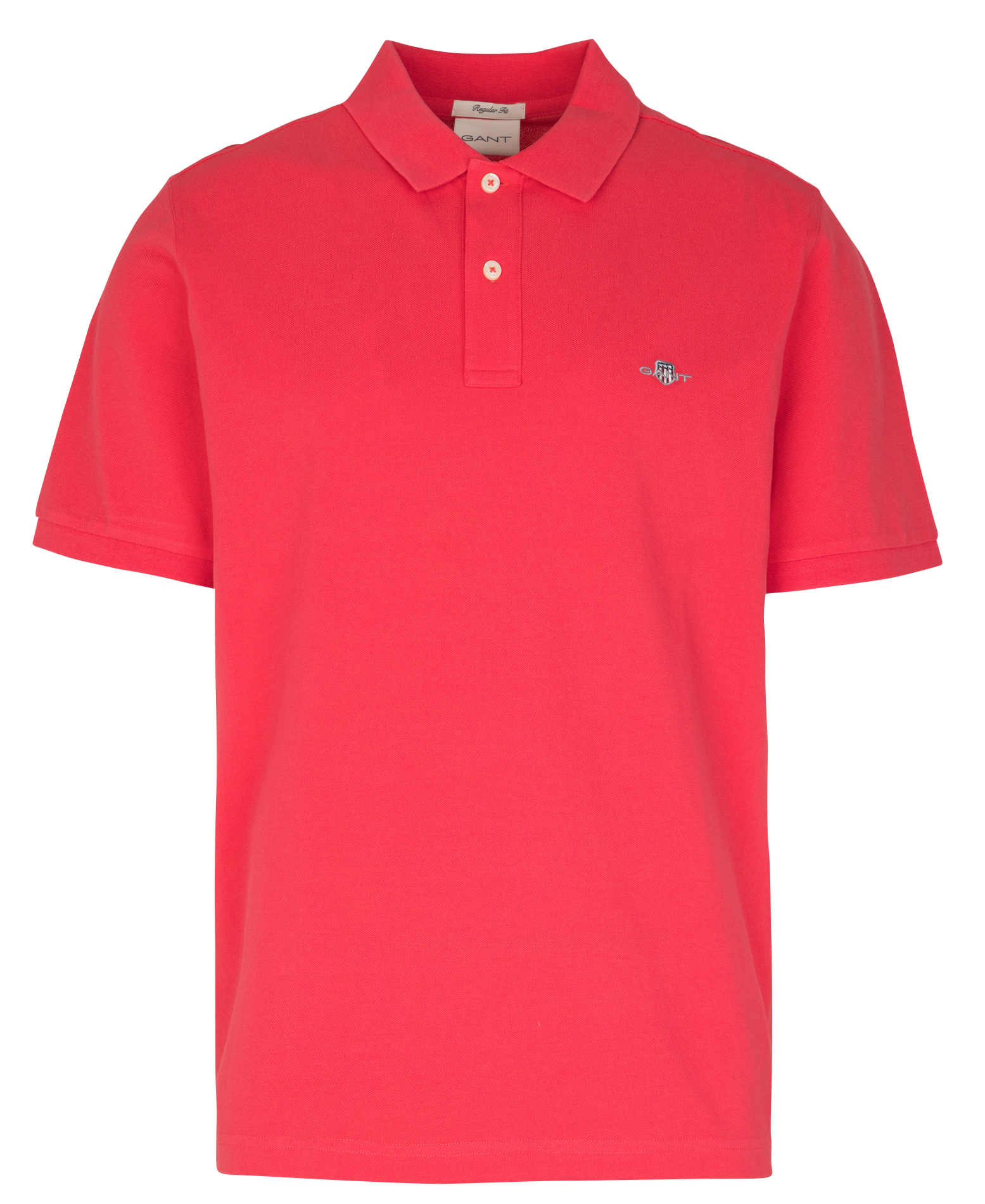 Straight cotton polo shirt with classic collar GANT Red